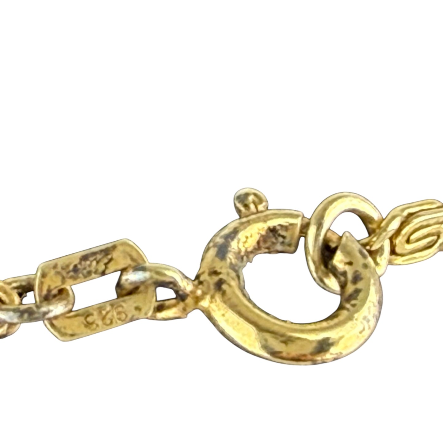 925 Sterling Silver Gold Plated Heart Pendant Necklace 45cm Zirconia Vintage Romantic Jewelry