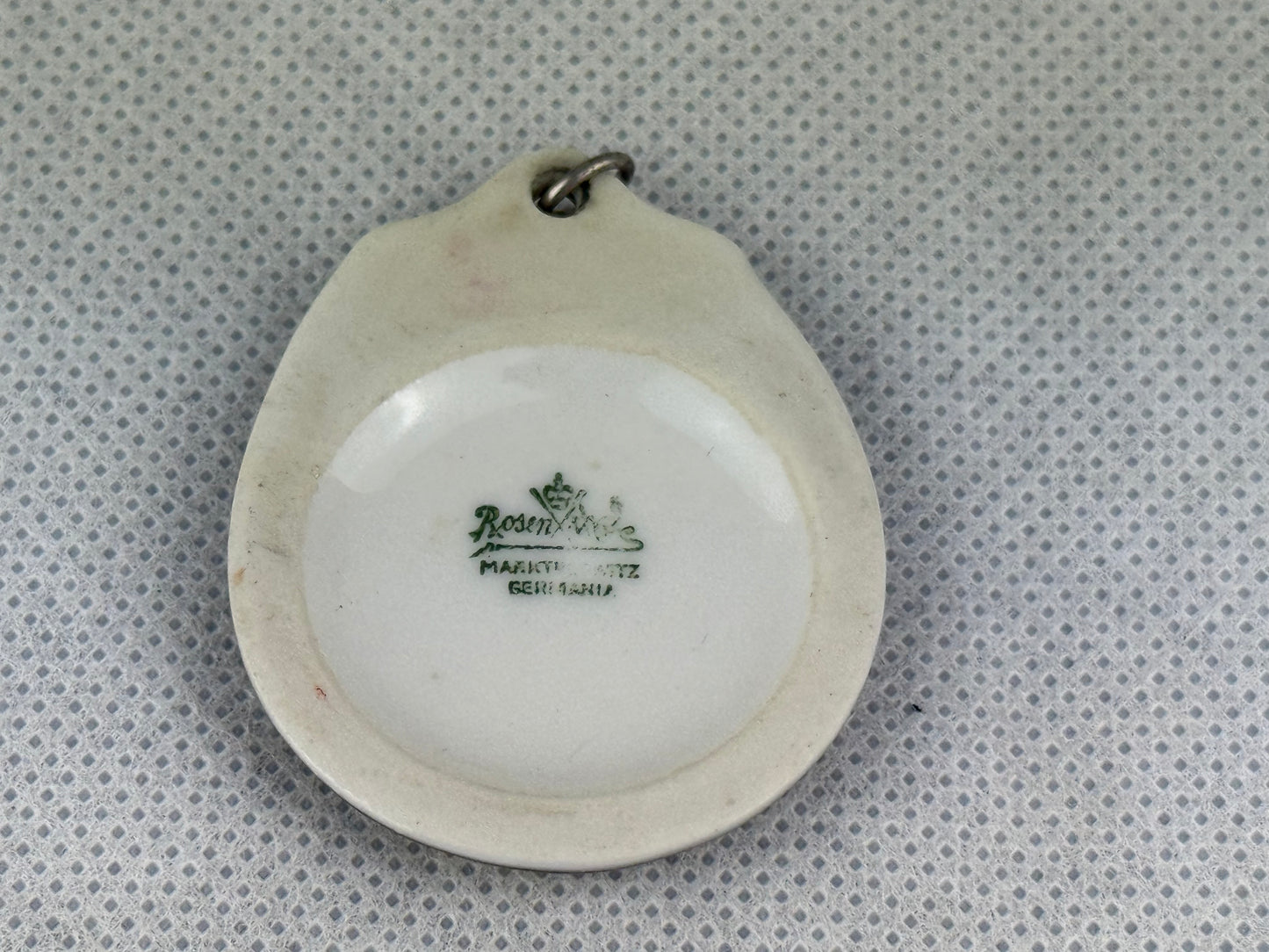 Vintage Rosenthal Porcelain Pendant Floral Design 4.5 x 3.5 cm Germany