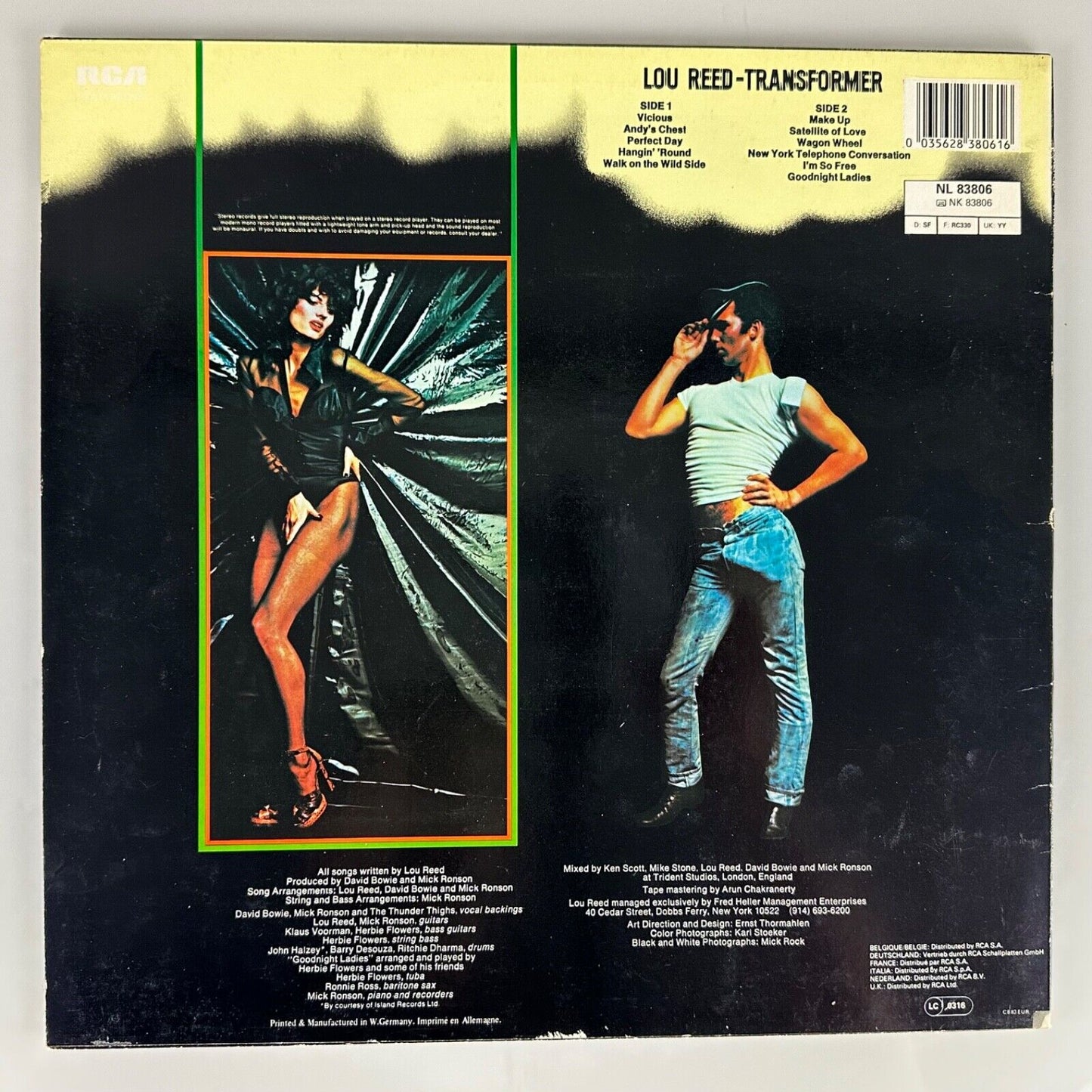 LOU REED transformer LP EX/VG+, NL 83806, vinyl, album, glam, classic rock, 1984