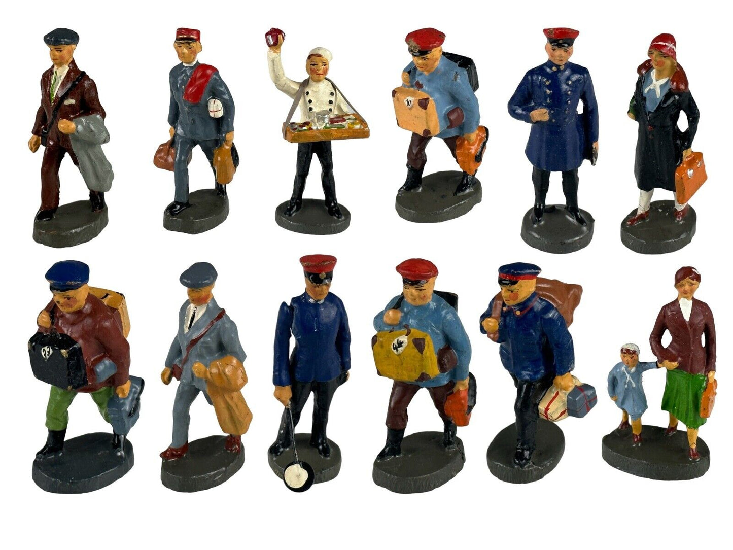 Vintage Elastolin Lineol Railway Figures – Hand Painted – Made in Germany