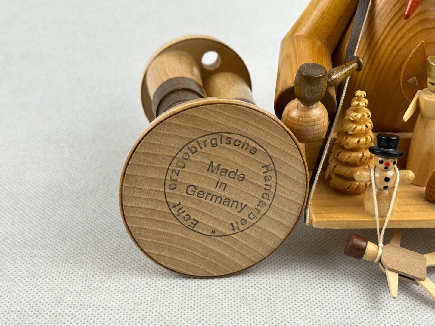 Original Erzgebirge Smoker Toy Dealer Spielwarenhändler 9.8" 25cm Handmade Germa