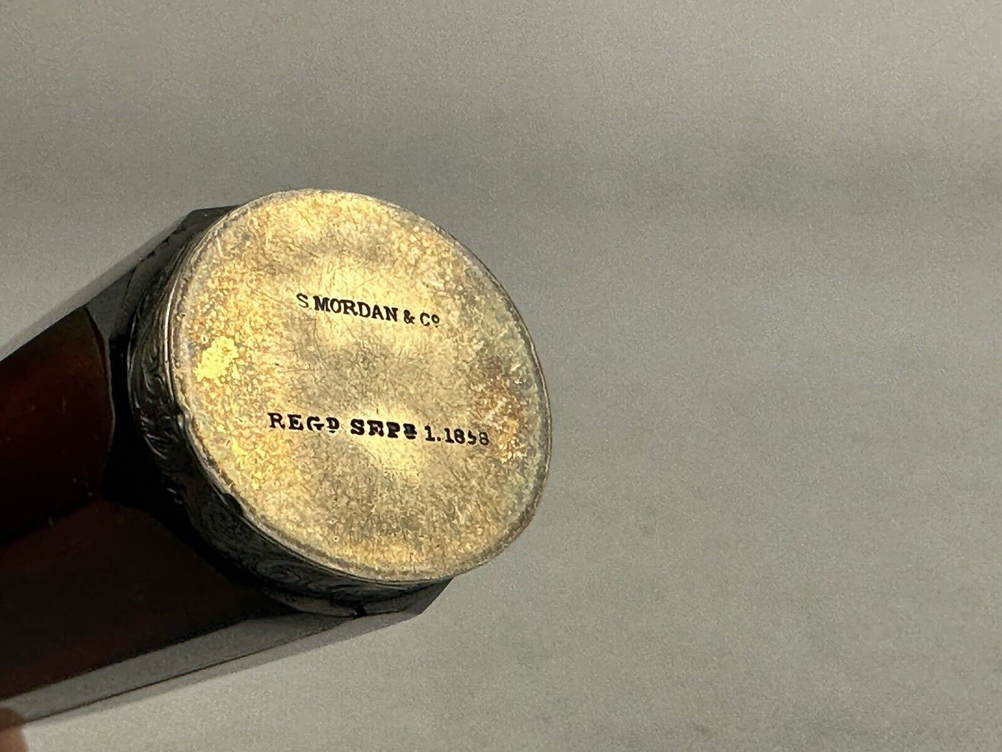 Sampson Mordan & Co Perfume Bottle Vinaigrette Rubin Red Two Slots Glass Antique