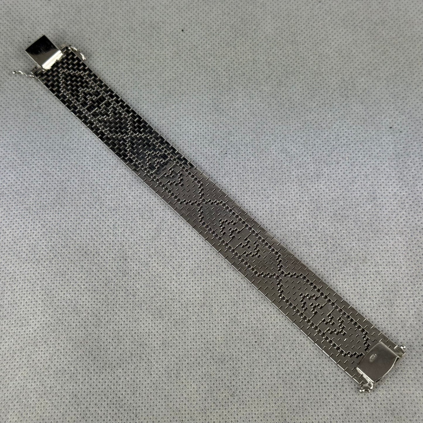 Vintage 835 Silver Wide Link Bracelet 19.5 cm – 37.37 g
