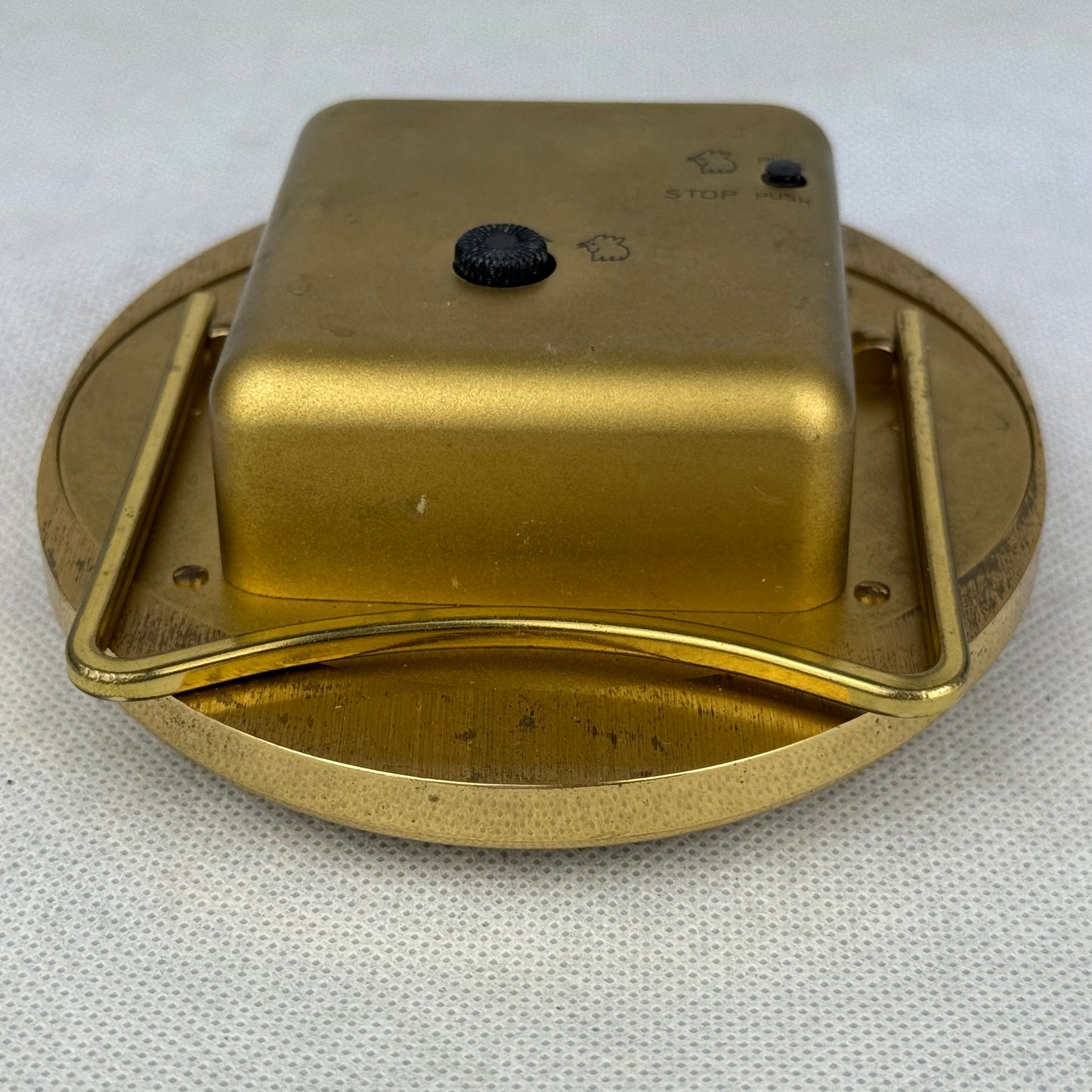 Swiza Swiss Quartz Desk / Table Clock Gold Tone Roman Numerals
