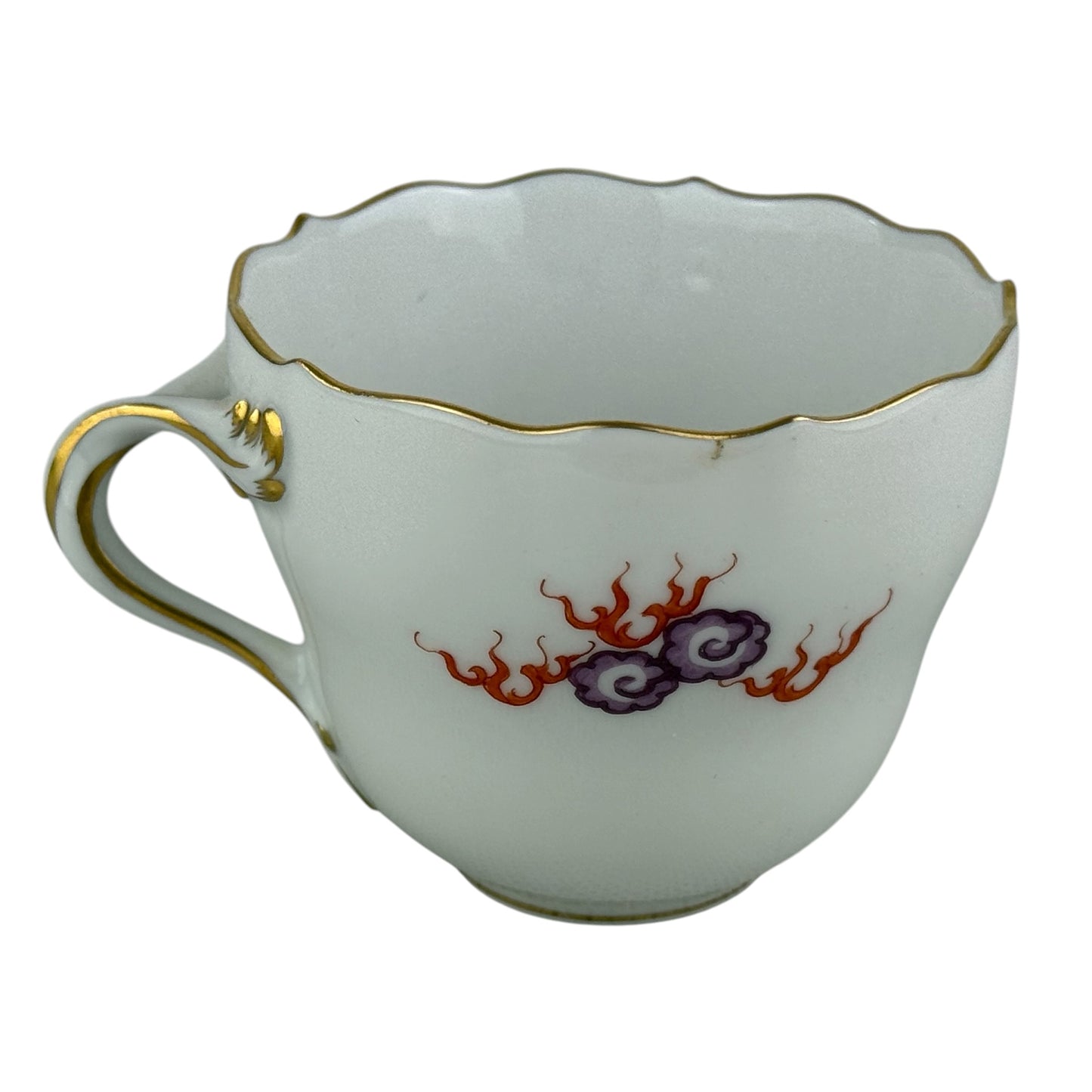 Meissen Ming Dragon Cup & Saucer Purple Gold 1st Quality Porcelain Germany