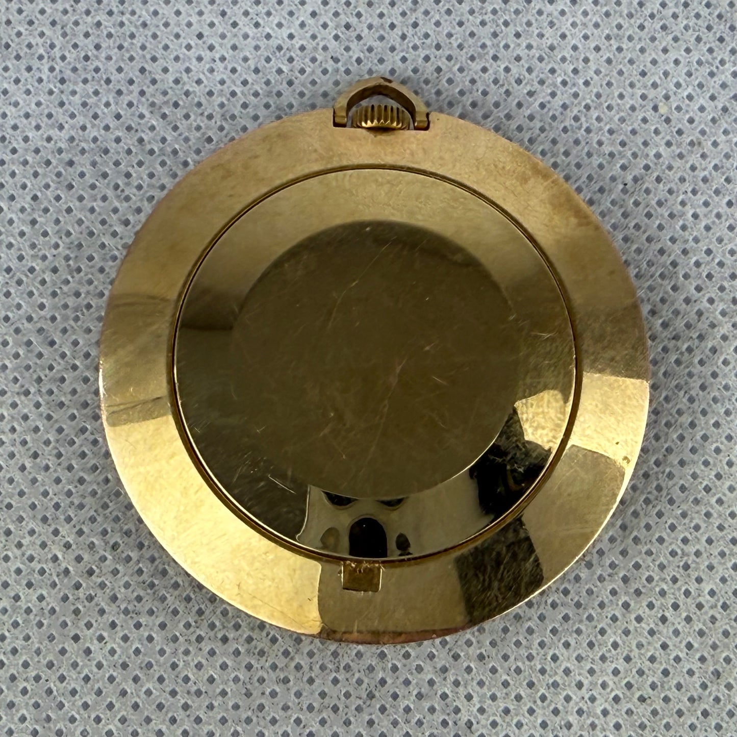 Vintage Glashütte German Pocket Watch 45mm Gold Tone Round Case