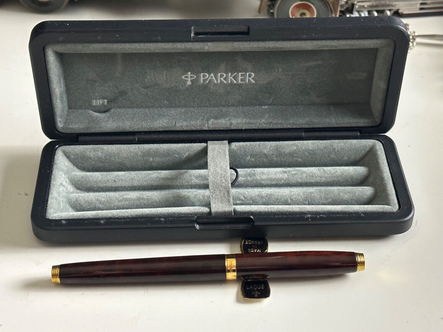 Parker Laque 14C 585 Gold Nib Brown Fountain Pen With Original Box