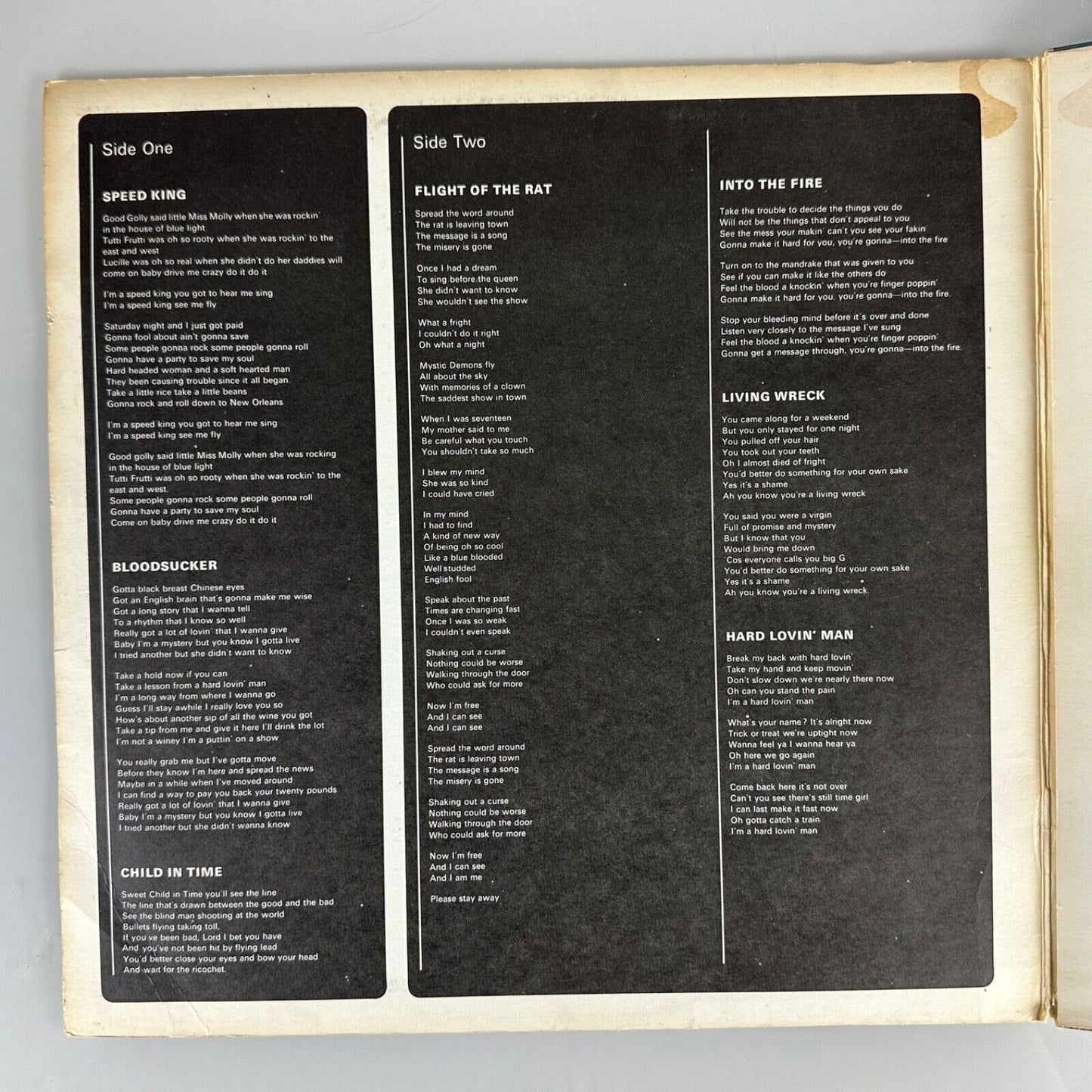 DEEP PURPLE 'In Rock' 1970 German gatefold-sleeve vinyl LP - HÖR ZU pressing