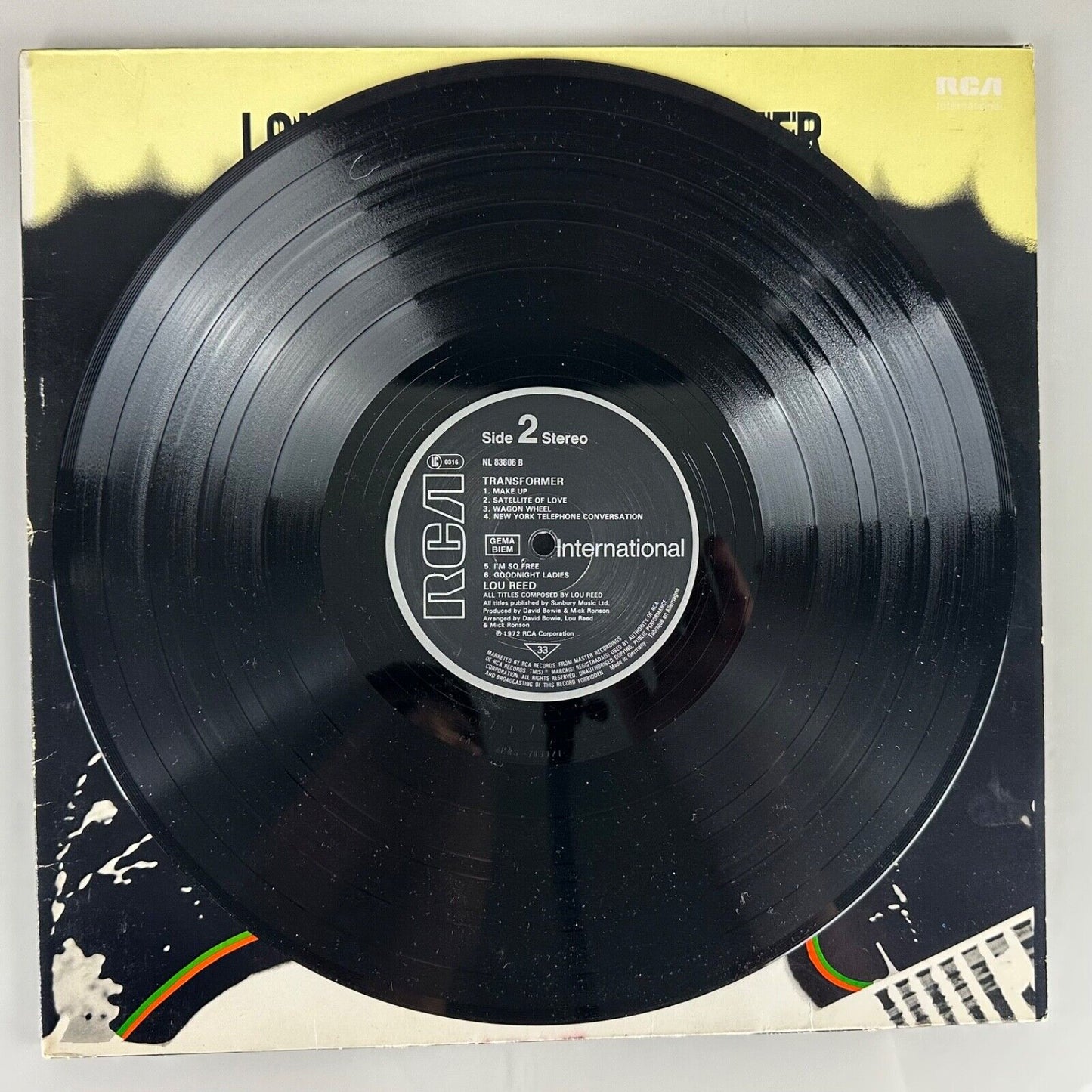 LOU REED transformer LP EX/VG+, NL 83806, vinyl, album, glam, classic rock, 1984