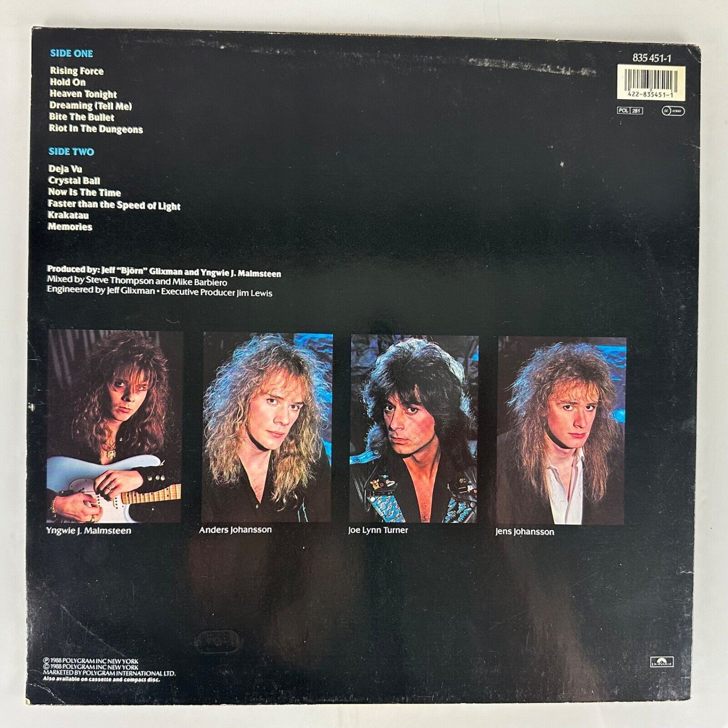 Yngwie J. Malmsteen's Rising Force - Odyssey LP (Polydor Promo, Custom Inner)