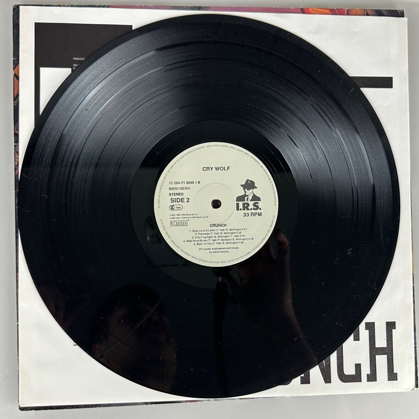 Cry Wolf Crunch Vinyl LP I.R.S 7 13050 1 VG+/VG+ 1991