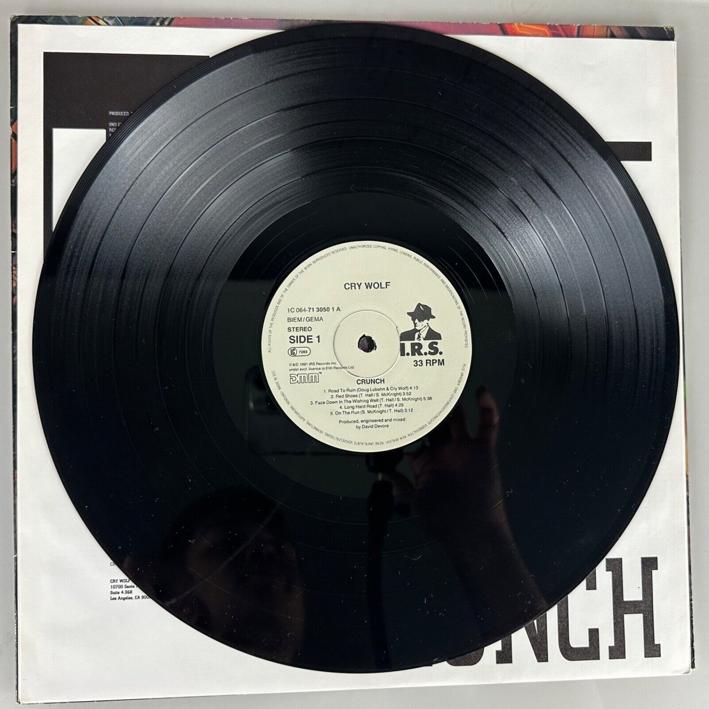 Cry Wolf Crunch Vinyl LP I.R.S 7 13050 1 VG+/VG+ 1991