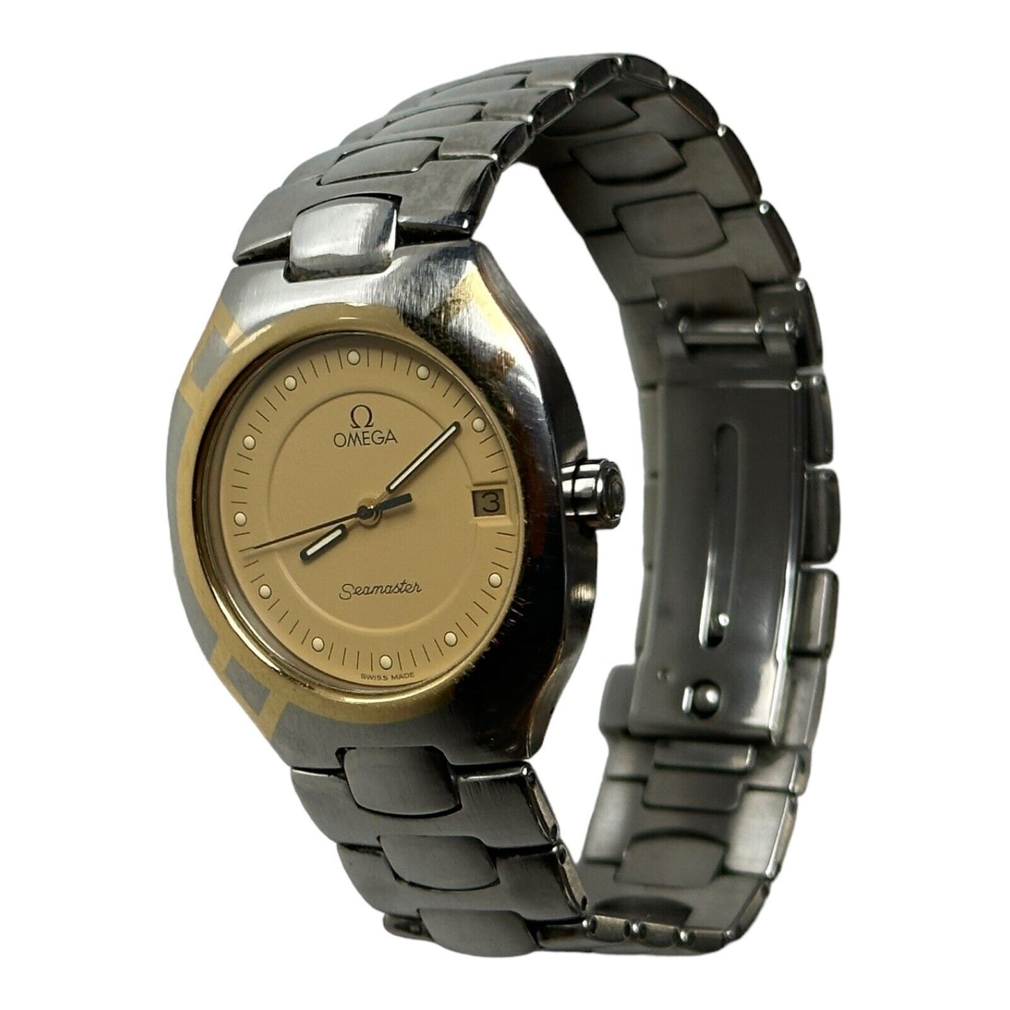 OMEGA Seamaster Polaris 1455 watch stainless steel gold 18 ct quartz