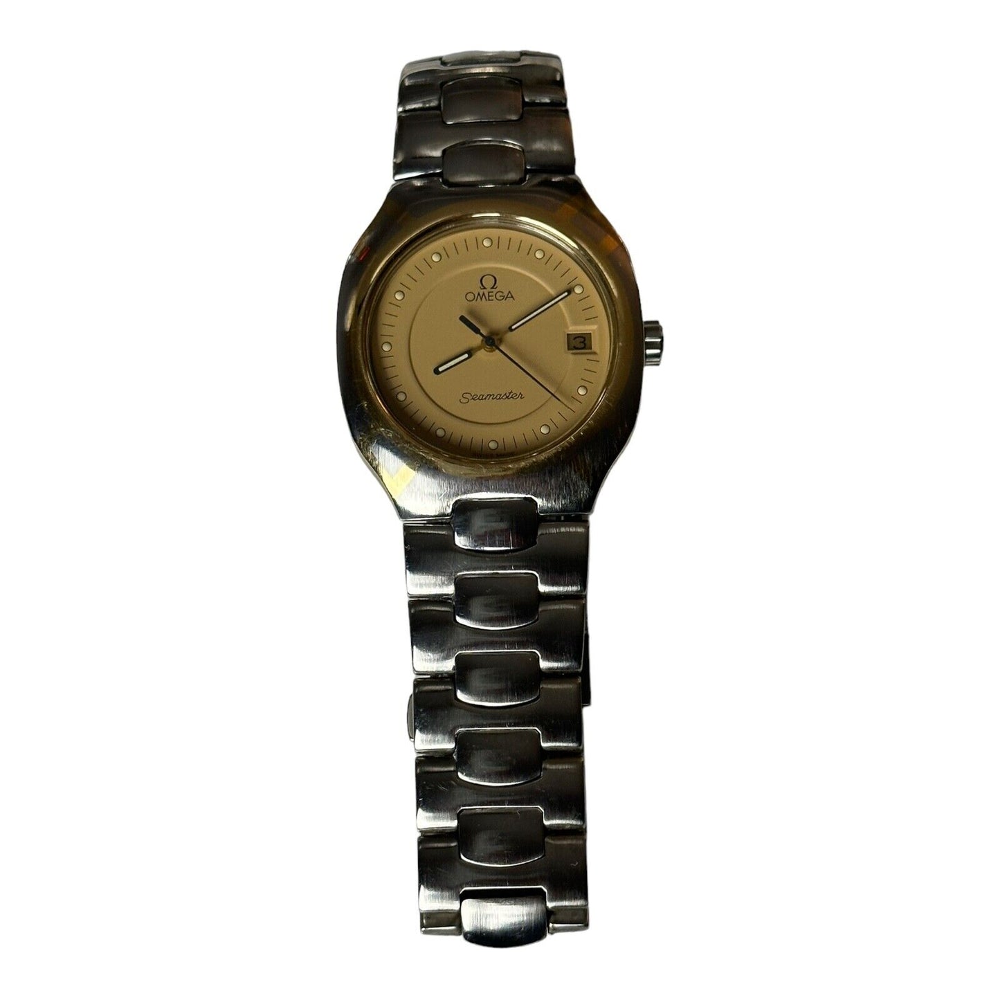 OMEGA Seamaster Polaris 1455 watch stainless steel gold 18 ct quartz