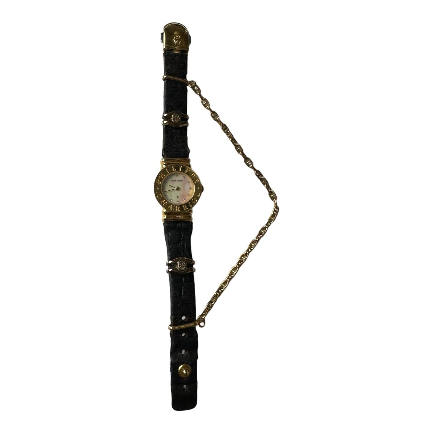 Philippe Charriol yellow gold diamond mother of pearl 25mm