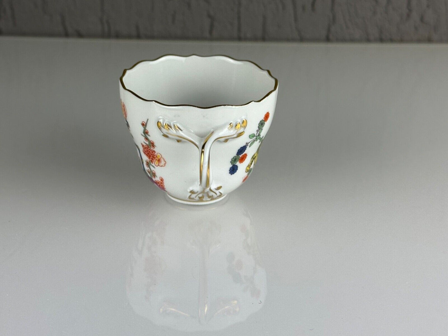 Vintage 20th Meissen Porcelain Cup & Saucer Yellow Tiger Porzellan Tasse German