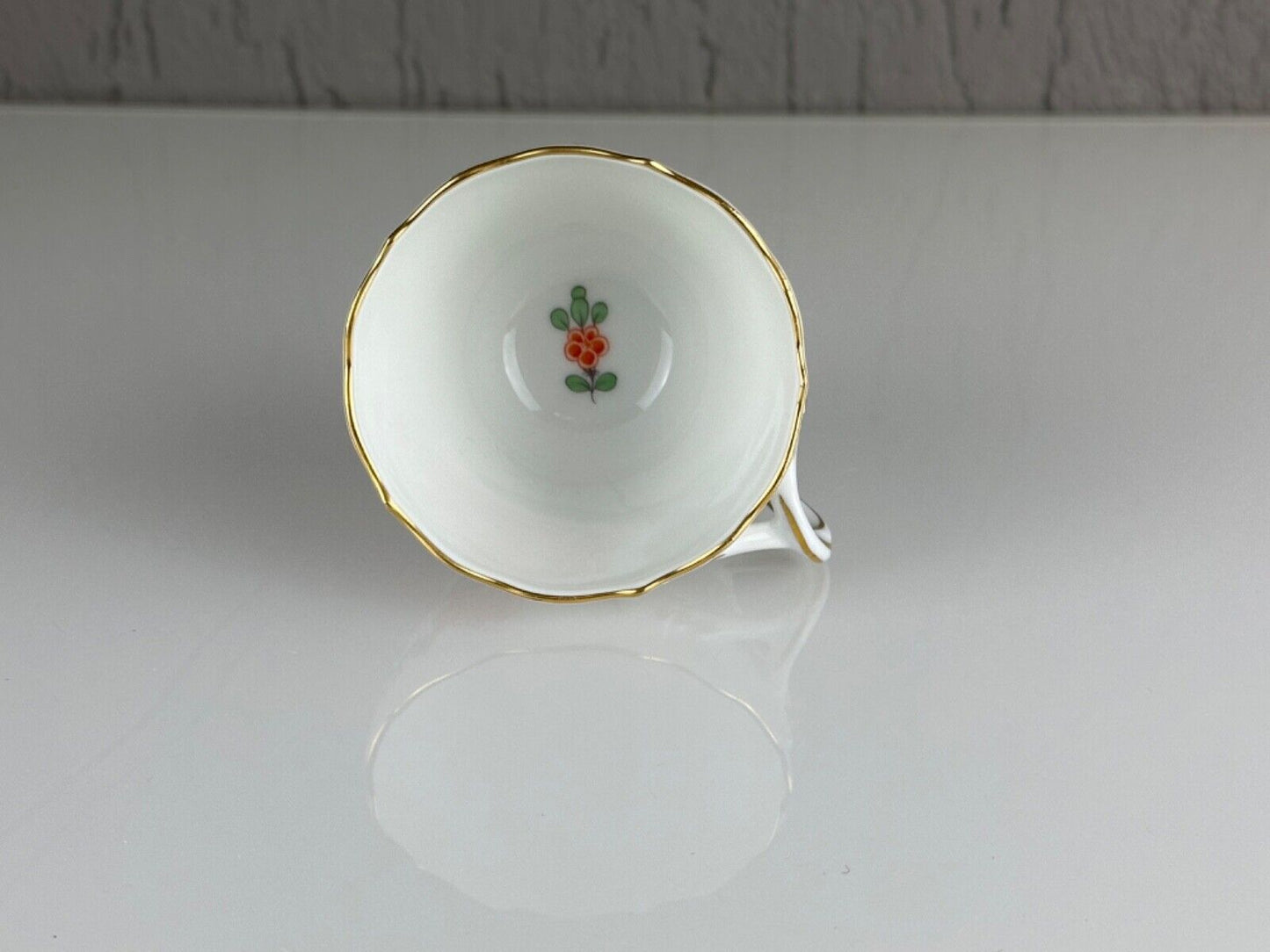 Vintage 20th Meissen Porcelain Cup & Saucer Yellow Tiger Porzellan Tasse German