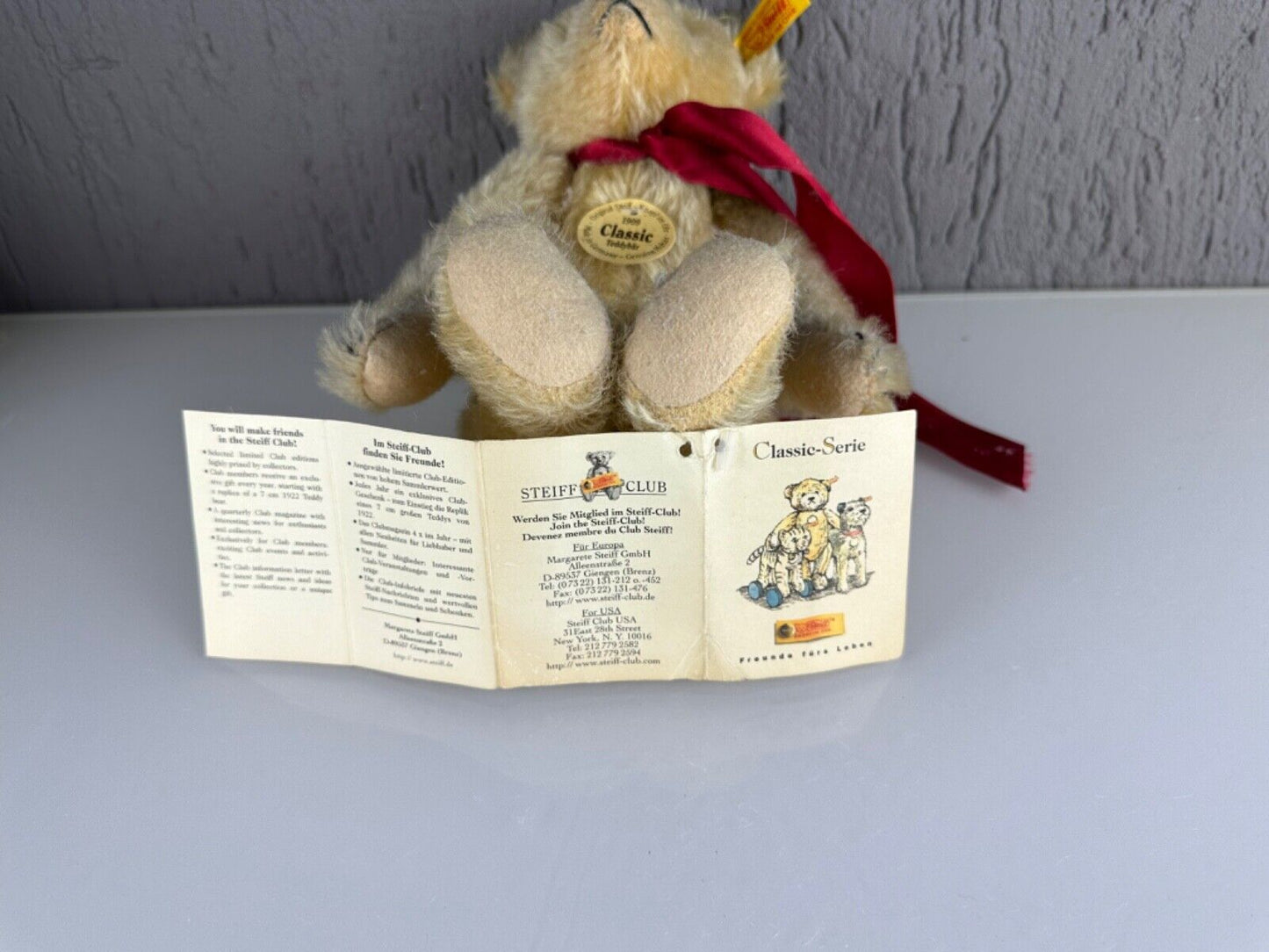 Antique Vintage Mohair Steiff Classic 1909 Teddy Bear Humpback