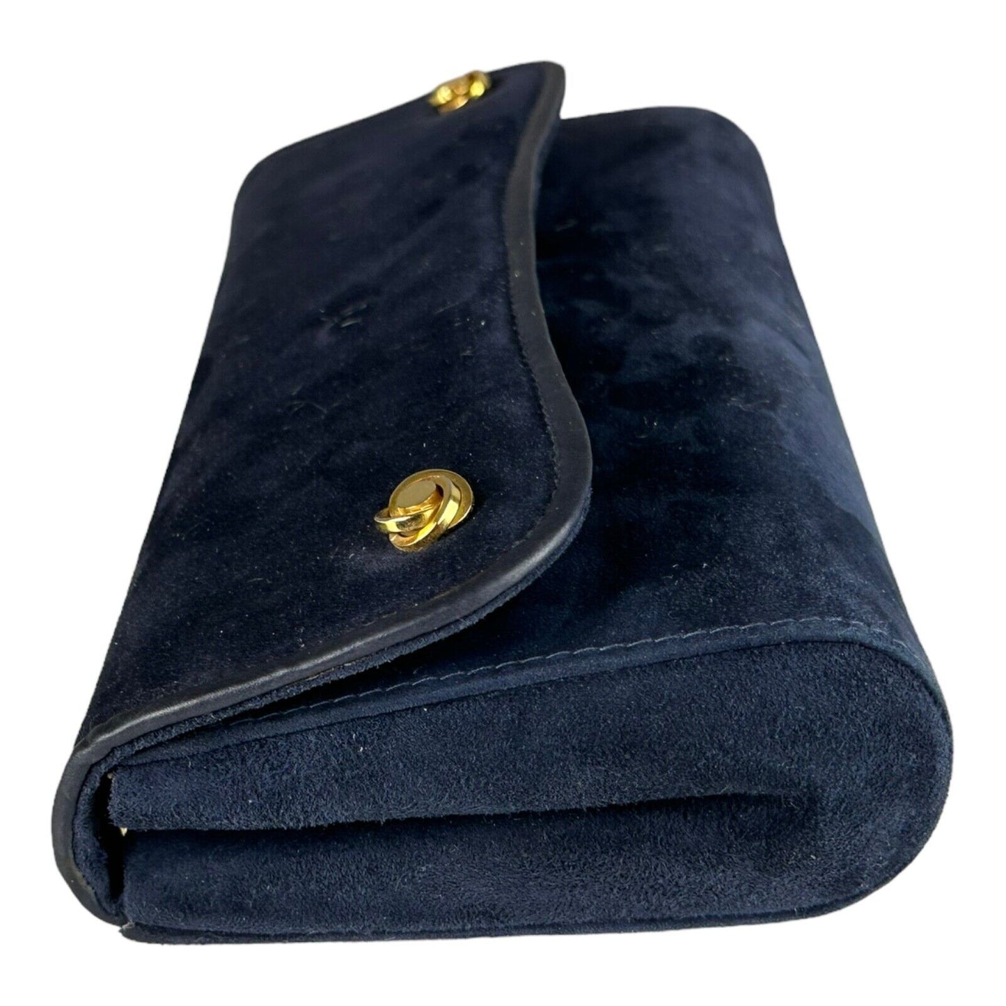 BALLY Blue Suede Sholder Back Gold Applications