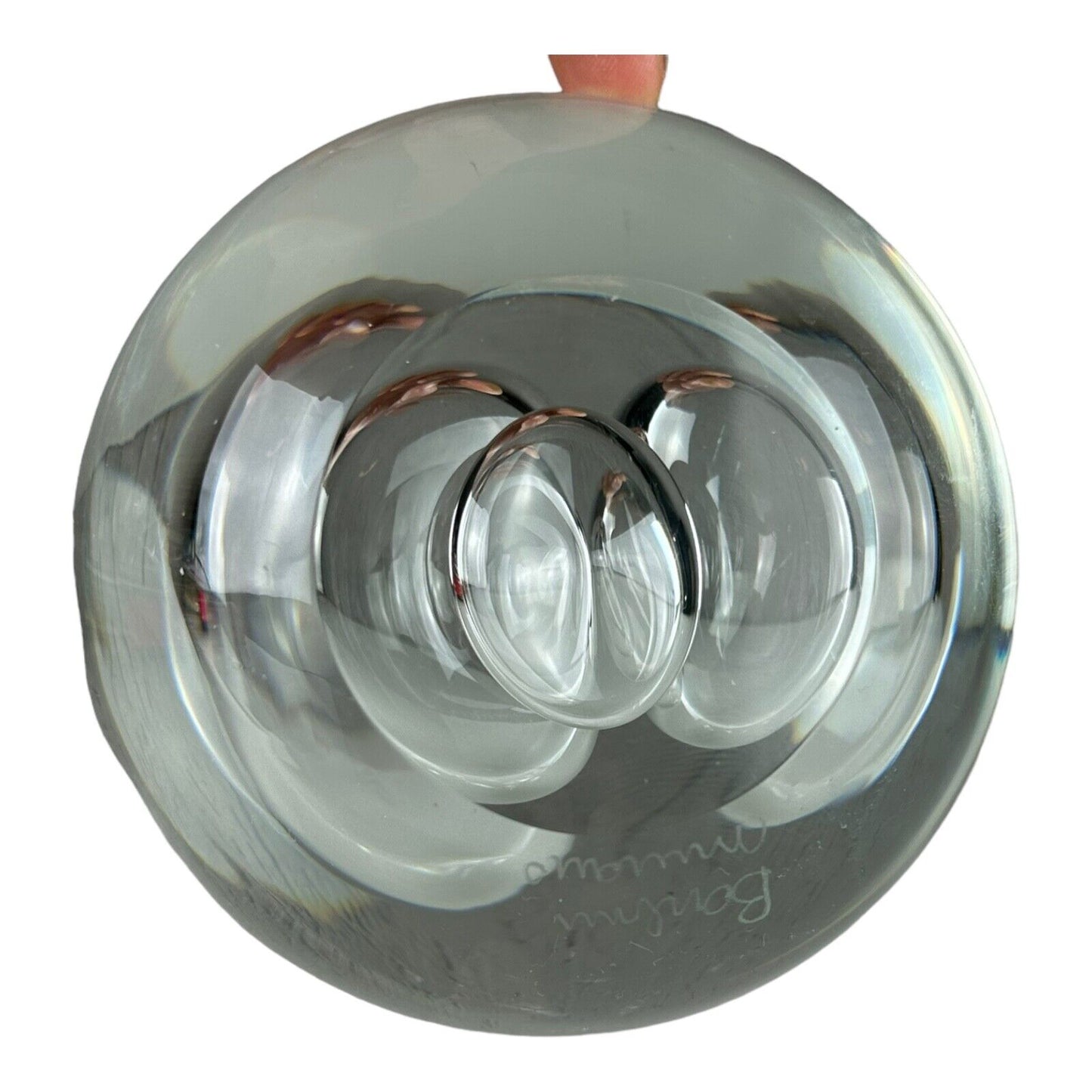 Murano Paperweight Italian vintage glass by Barbini 12cm
