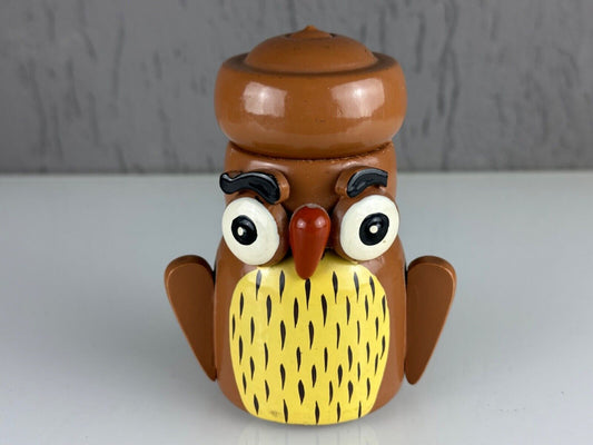 Sevi Nutcracker Wooden Owl Rotating Thread Brown made in Tirol, Italy Vintage