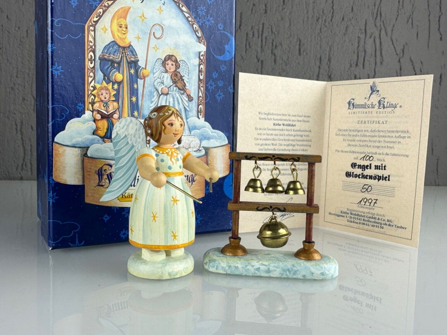 Kathe Wohlfahrt Engel mit Glockenspiel Angel with chimes Limited edition 50/100