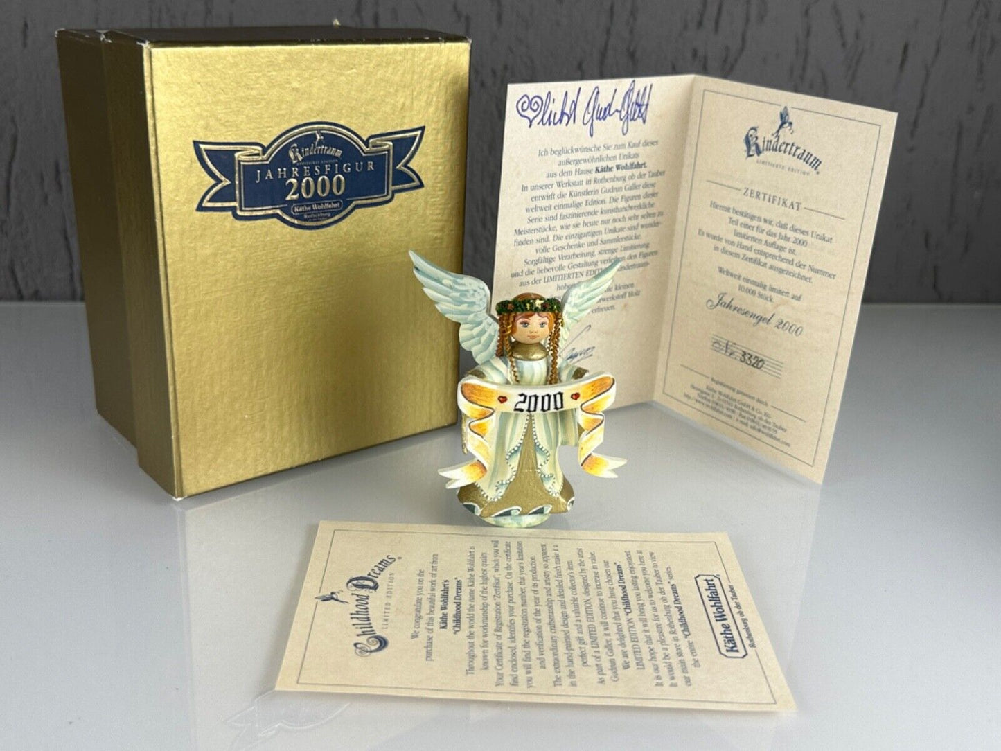 Kathe Wohlfahrt Jahresengel Annual Angel 2000 Limited Edition No.3320/10K