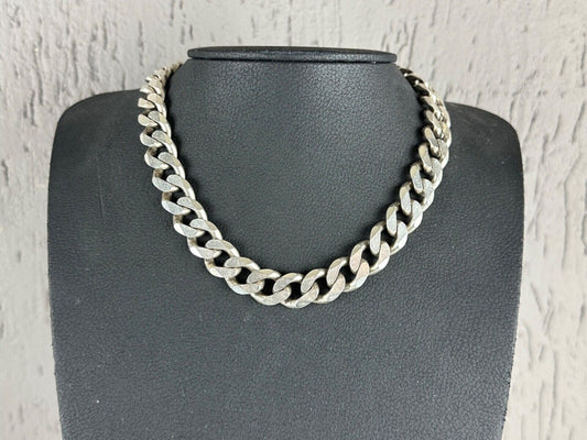 Cuban Link Chain heavy Sterling Silver 925 48cm 15mm 150 Gramm Made in Italy