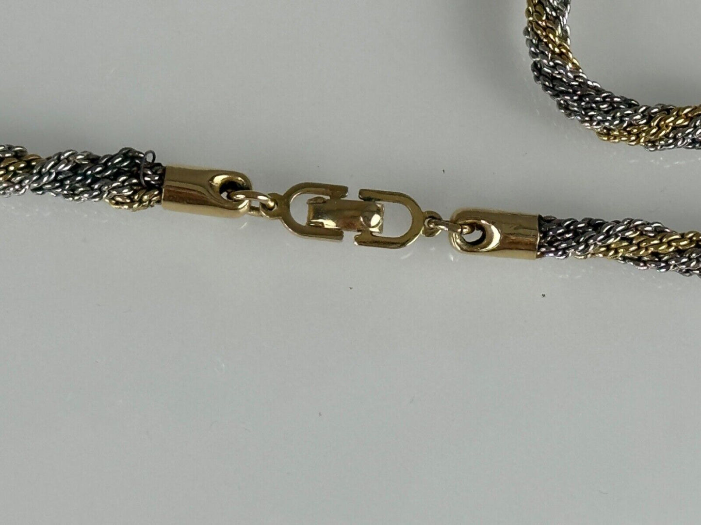 Christian Dior Vintage Necklace 36" Gold Silver with original box