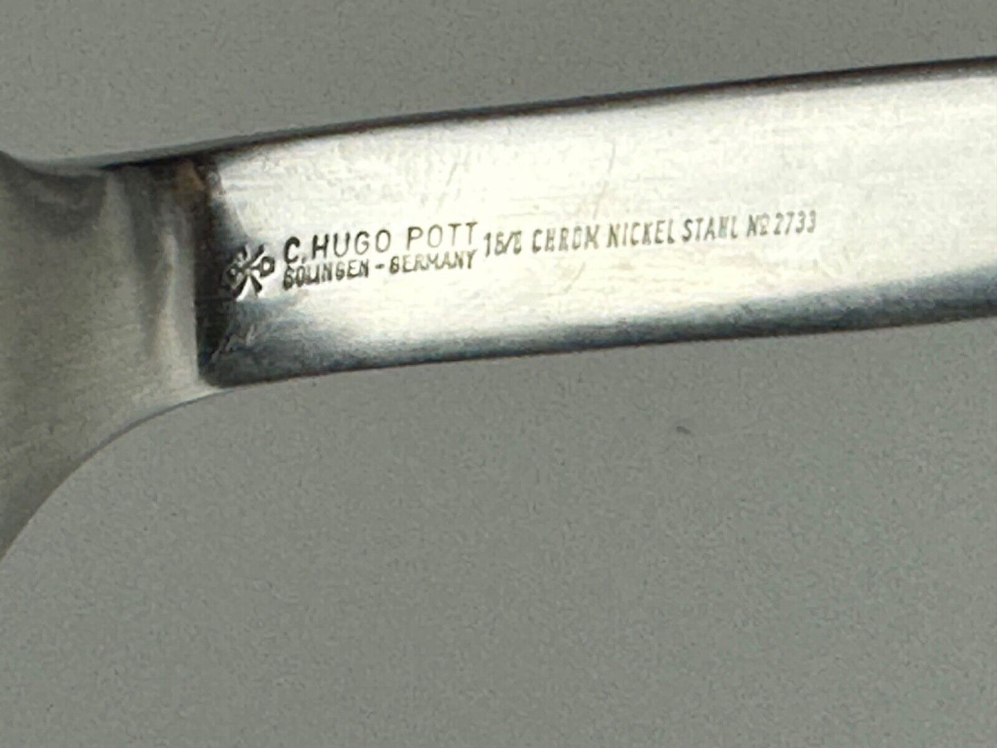 C. Hugo Pott 33 Cake Server 18/8 Chrome Steel Silver Solingen Germany No. 2733