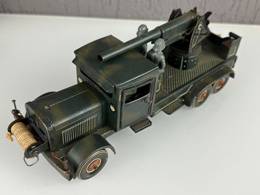 Tipp & Co Tin Truck with gun and 3 SS Soldiers WWII 30's- 40's Made in Germany