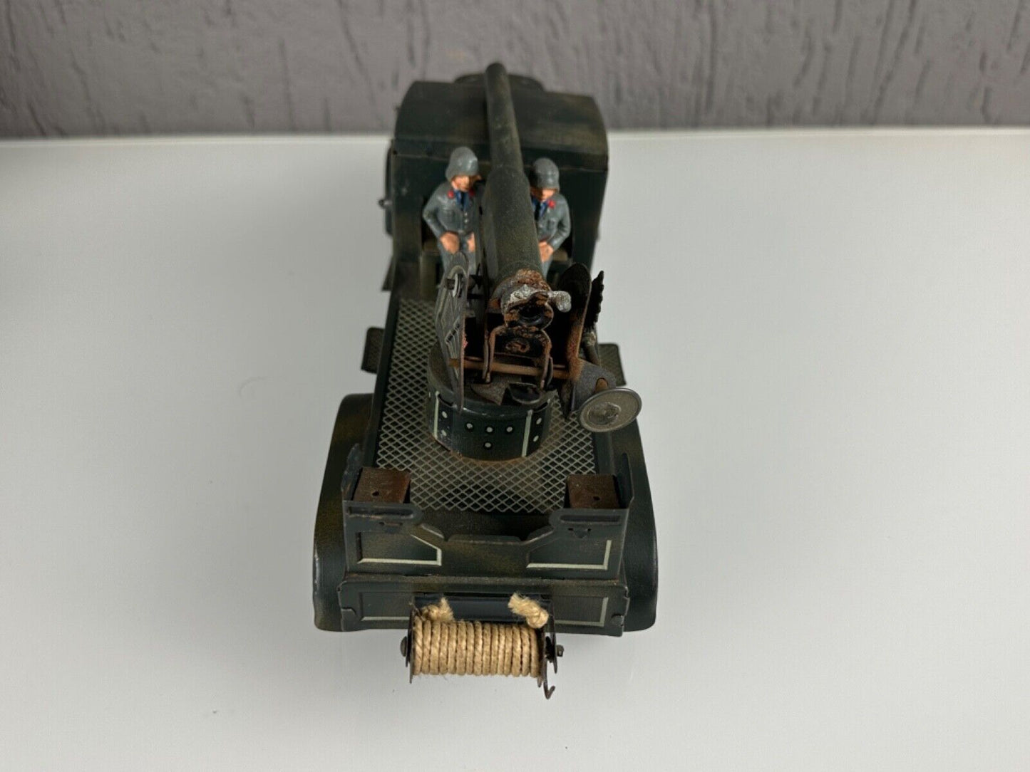 Tipp & Co Tin Truck with gun and 3 SS Soldiers WWII 30's- 40's Made in Germany