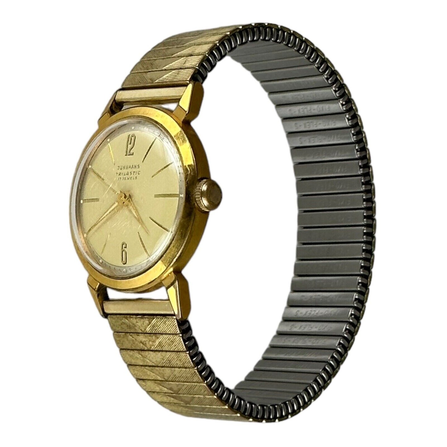 Men's Watch Vintage Junghans * Trilastic "  1950 34mm Gold German Antique