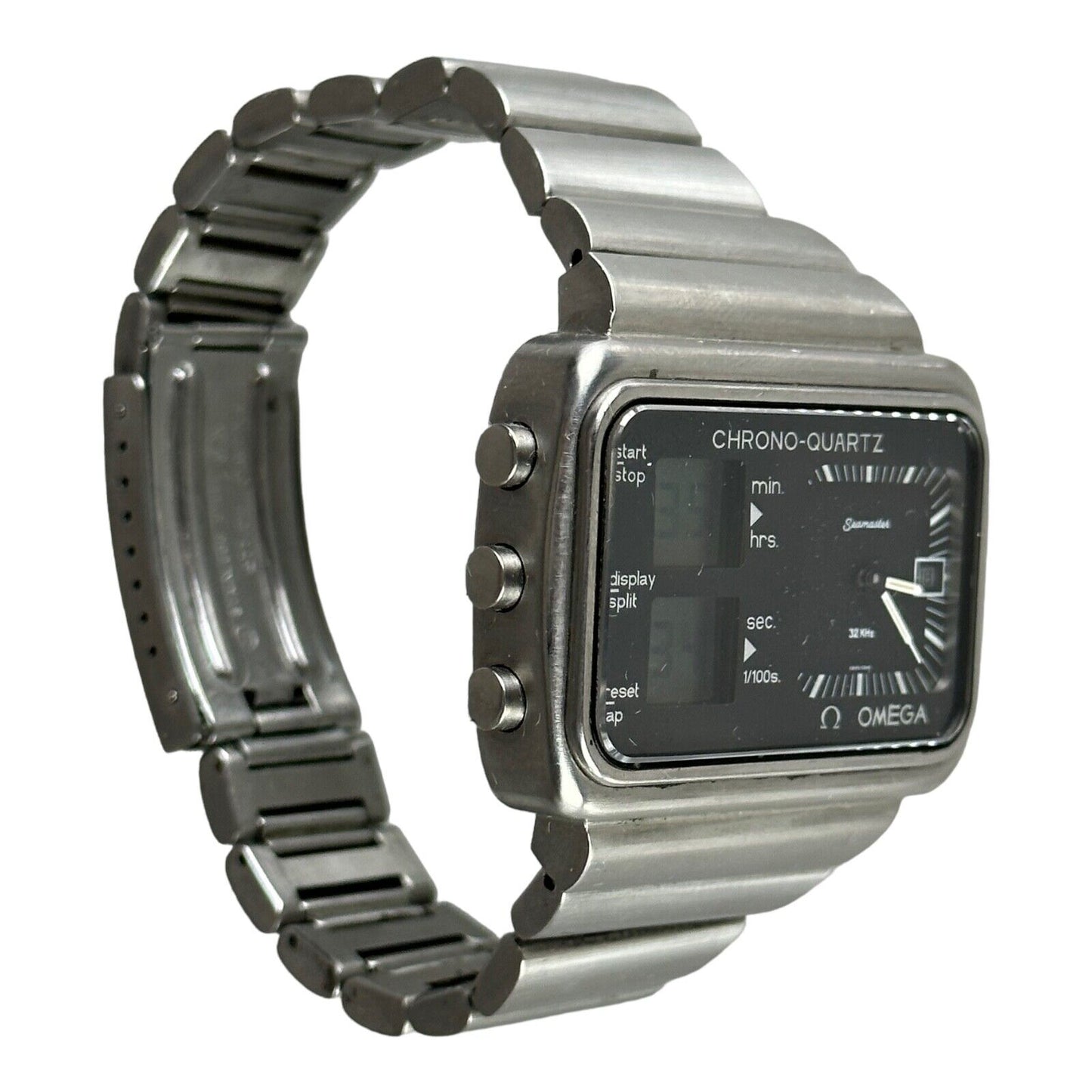 Omega Seamaster Albatros Chrono Quartz 32KHz 47mm Silver Vintage Stainless Steel