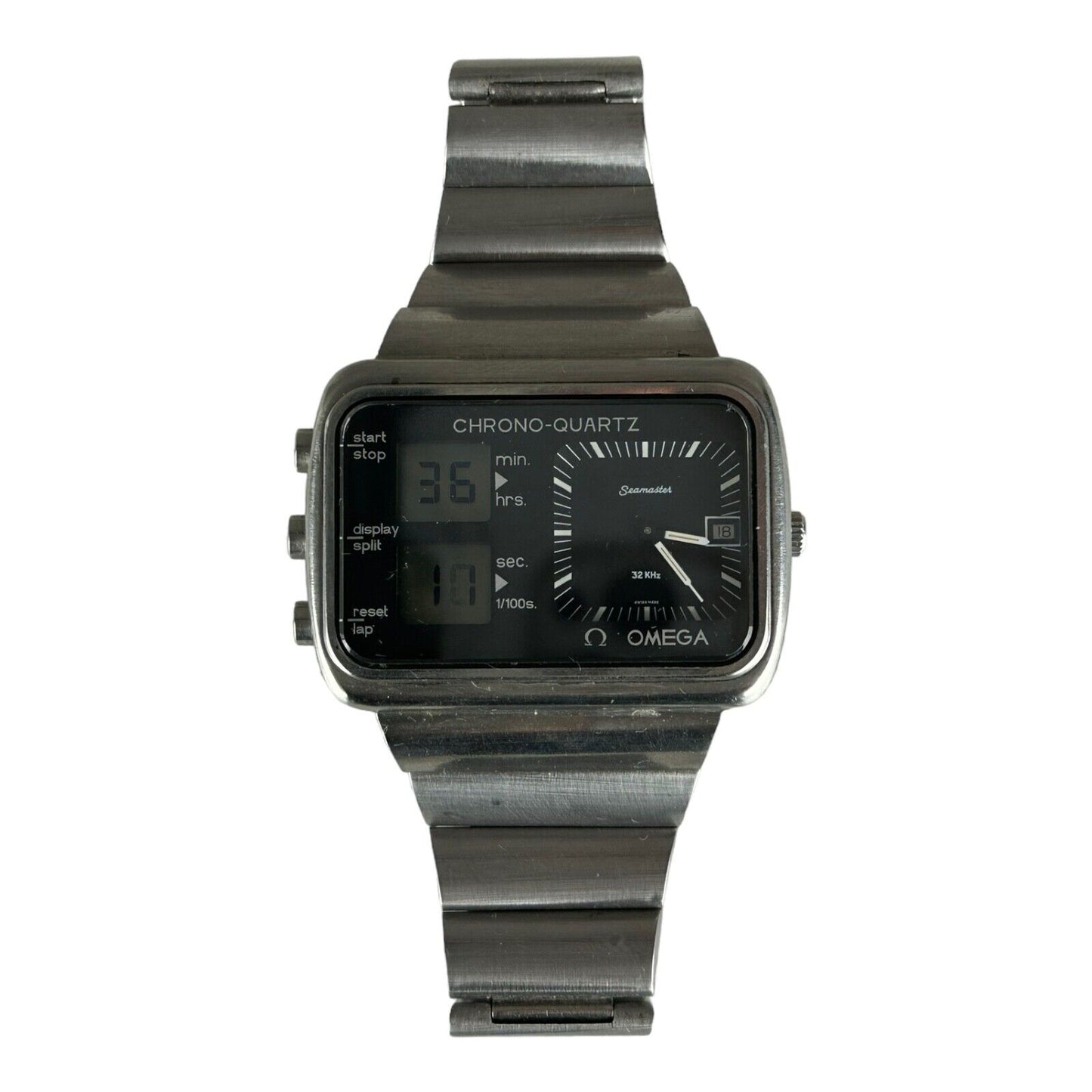 Omega Seamaster Albatros Chrono Quartz 32KHz 47mm Silver Vintage Stainless Steel