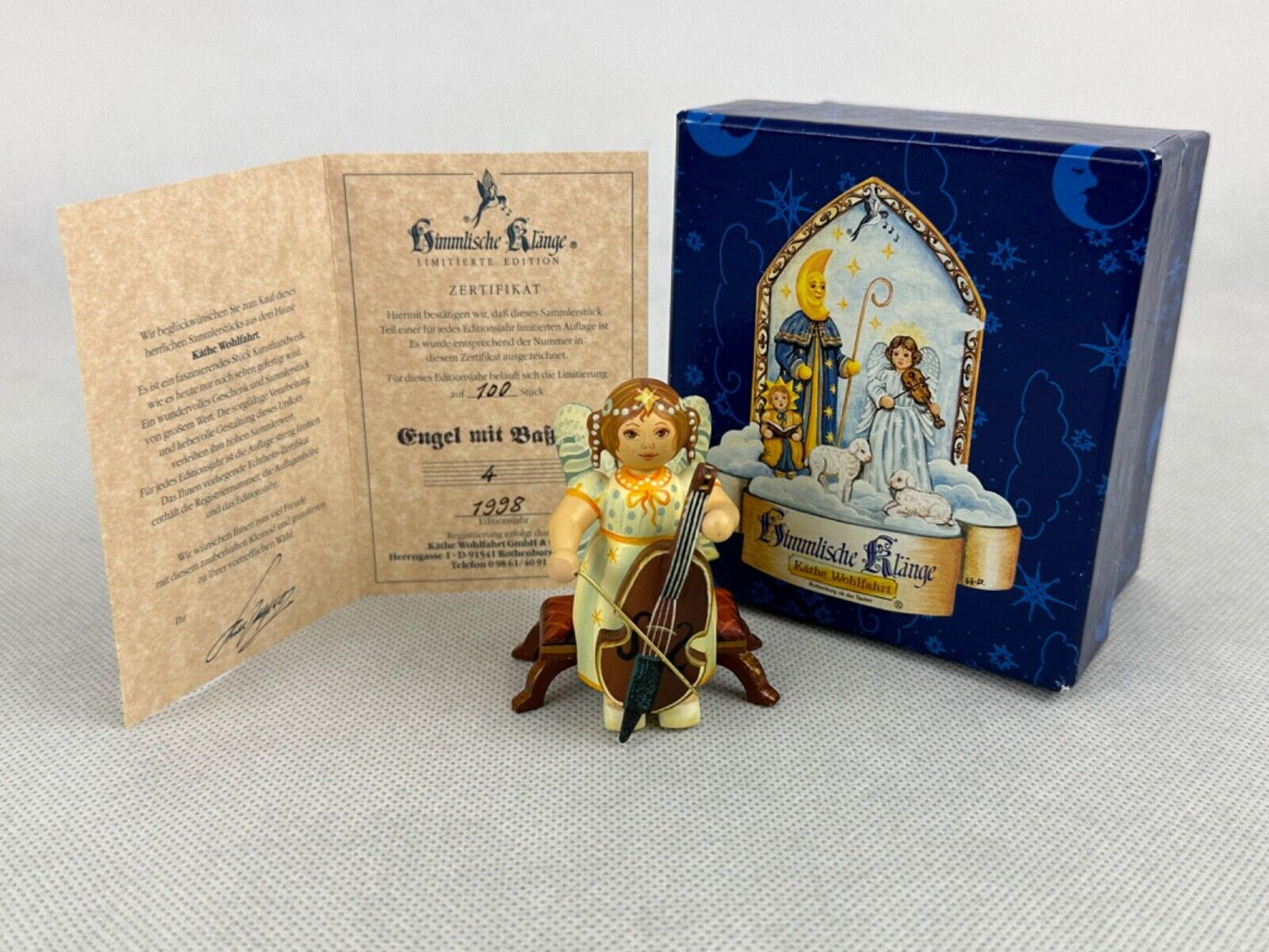 Kathe Wohlfahrt Engel mit Baßvioline Angel with Bass Violin Limted Edition 4/100