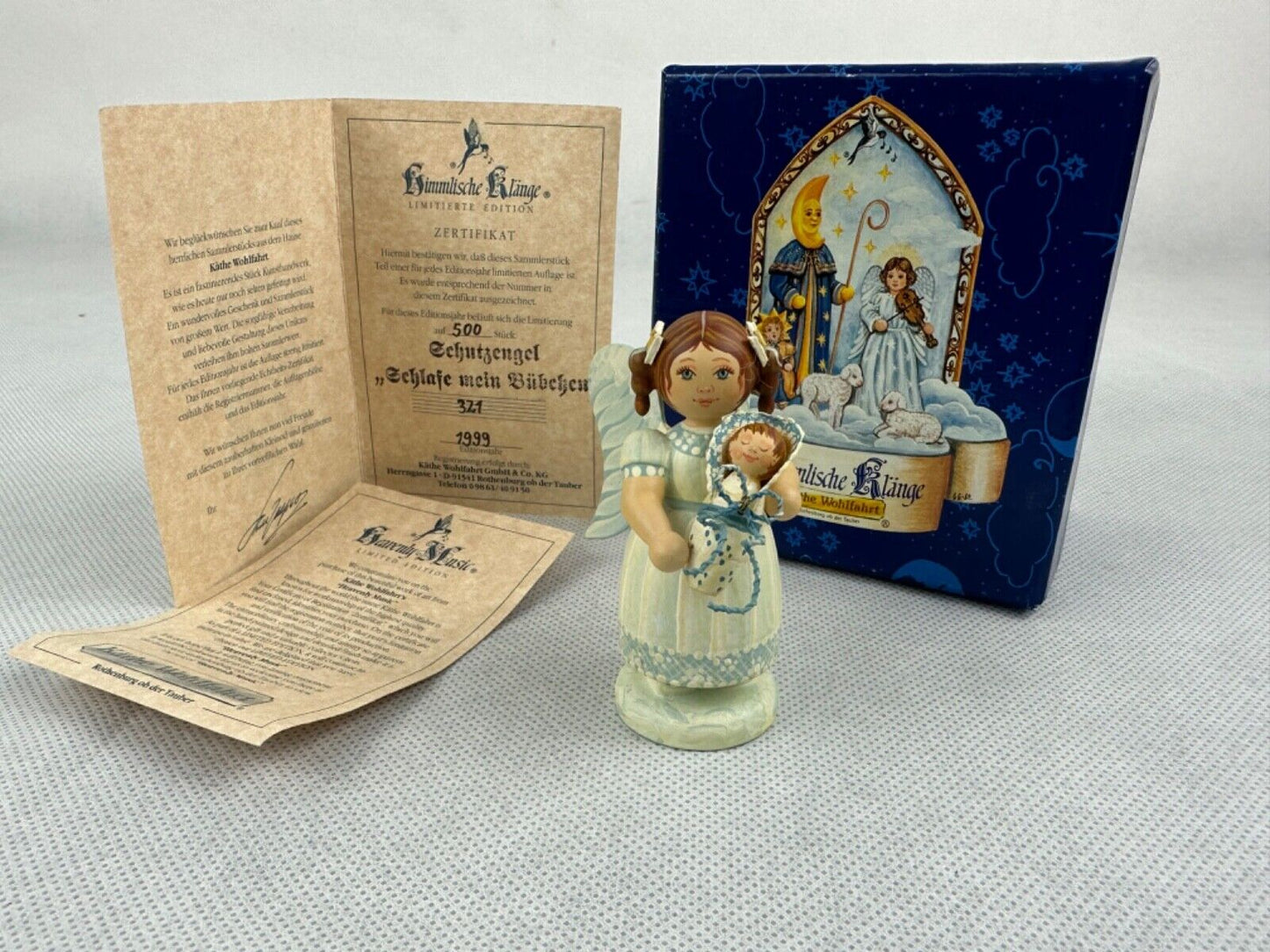 Kathe Wohlfahrt Schutzengel Schlafe mein Bübchen Guardian Angel Limited 321/500