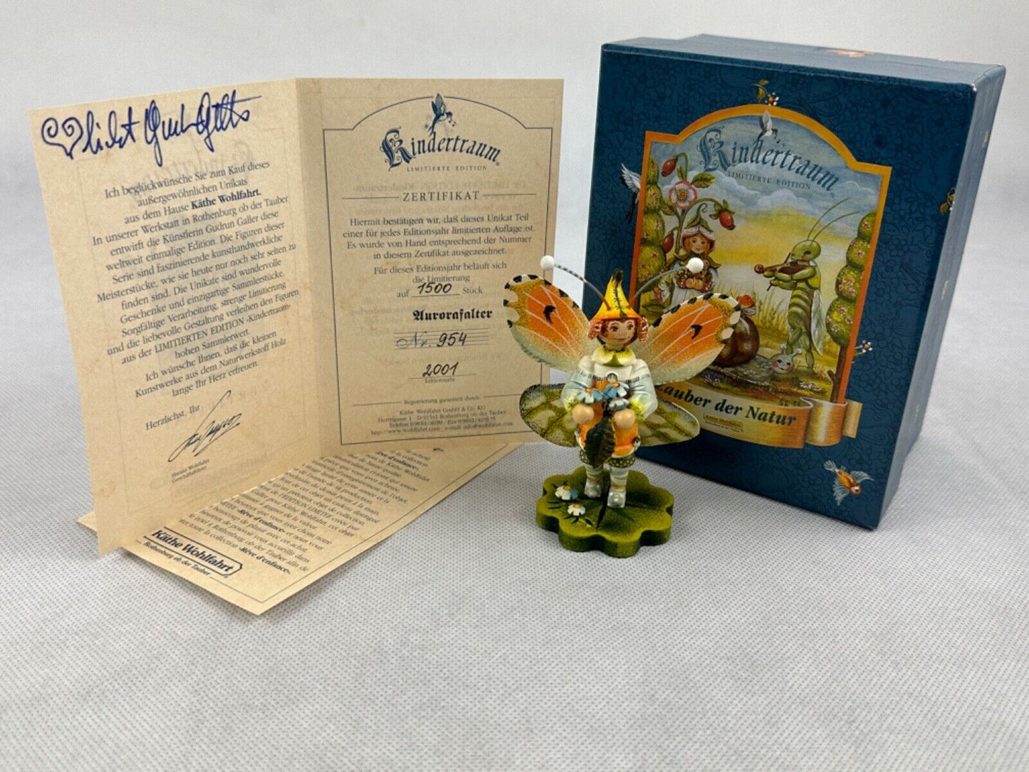 Kathe Wohlfahrt Aurorafalter Butterfly Limited Edition 954/2000 Germany 2001