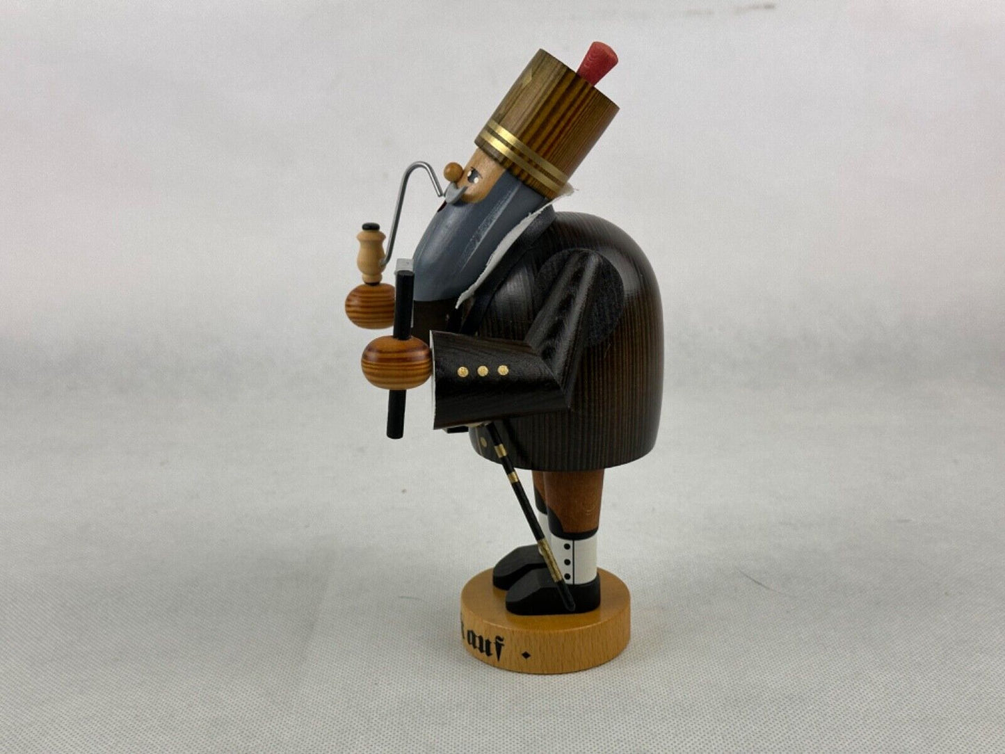 KWO Smoker Bergmann Miner " Glück Auf " Erzgebirge Volkskunst 20cm Germany