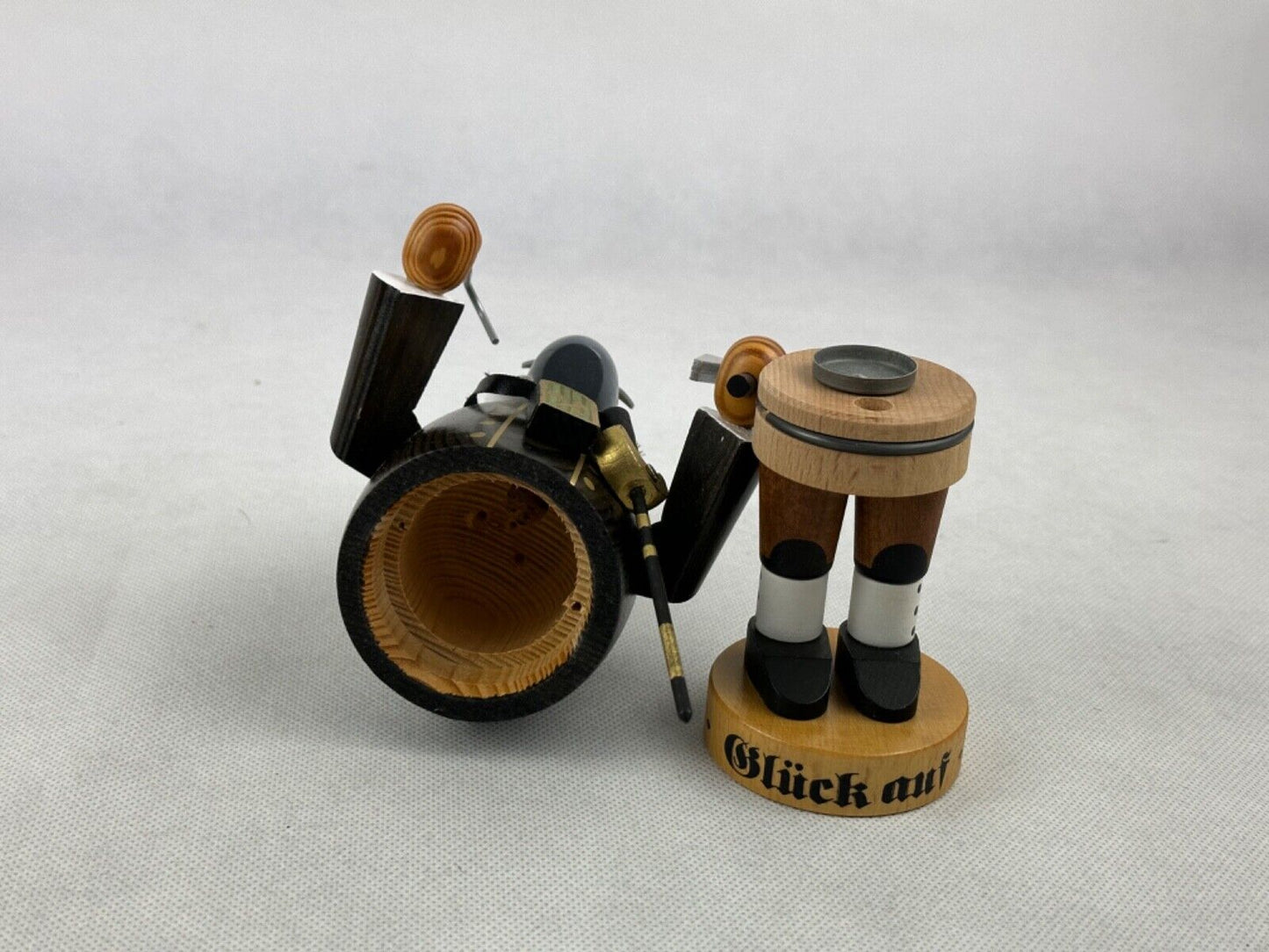 KWO Smoker Bergmann Miner " Glück Auf " Erzgebirge Volkskunst 20cm Germany