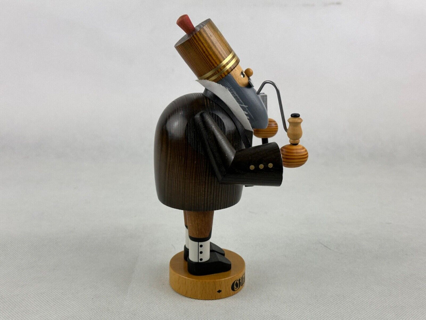 KWO Smoker Bergmann Miner " Glück Auf " Erzgebirge Volkskunst 20cm Germany