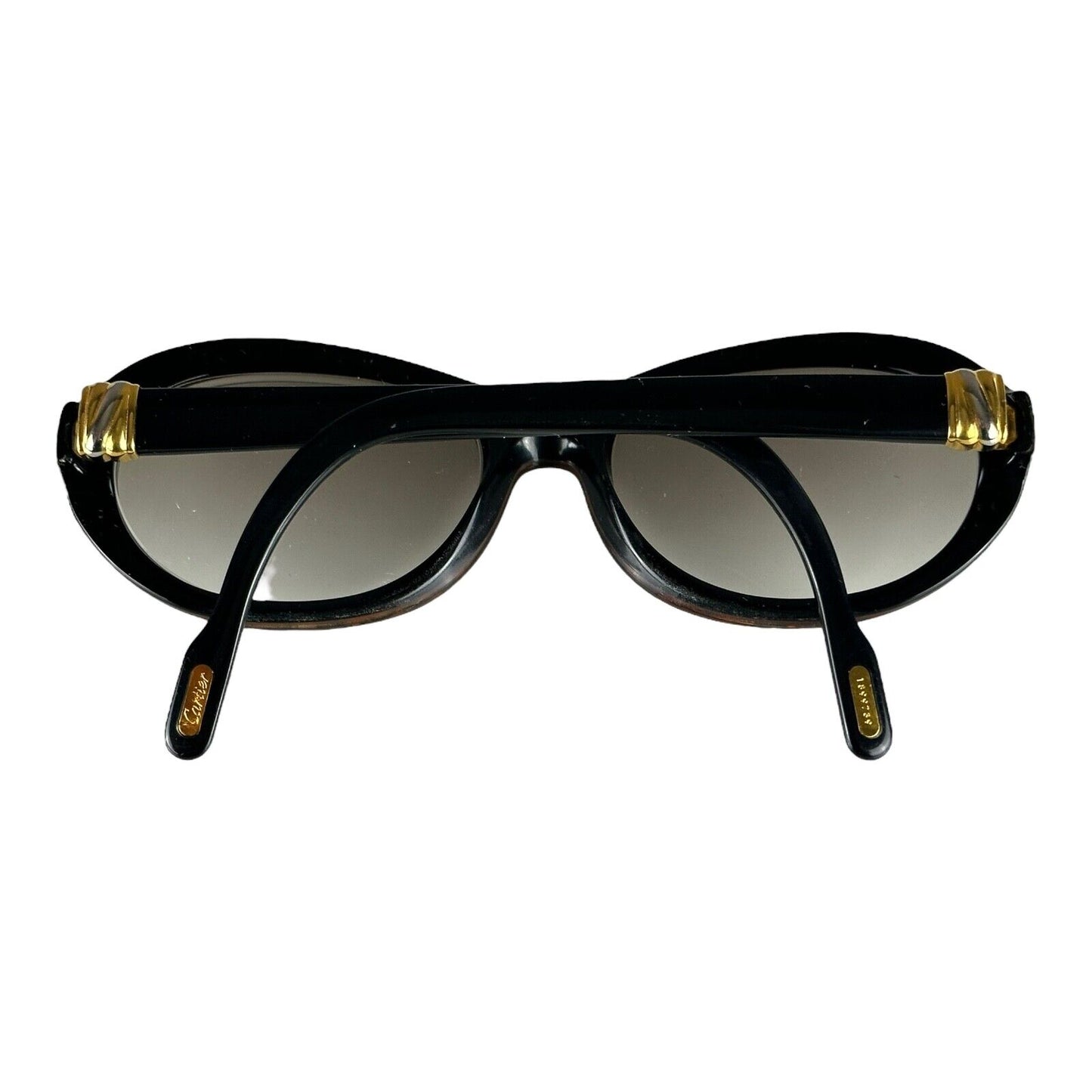 Cartier Trinity Tortoise Brown Gold Sunglasses Full Set with Box Vintage 90s