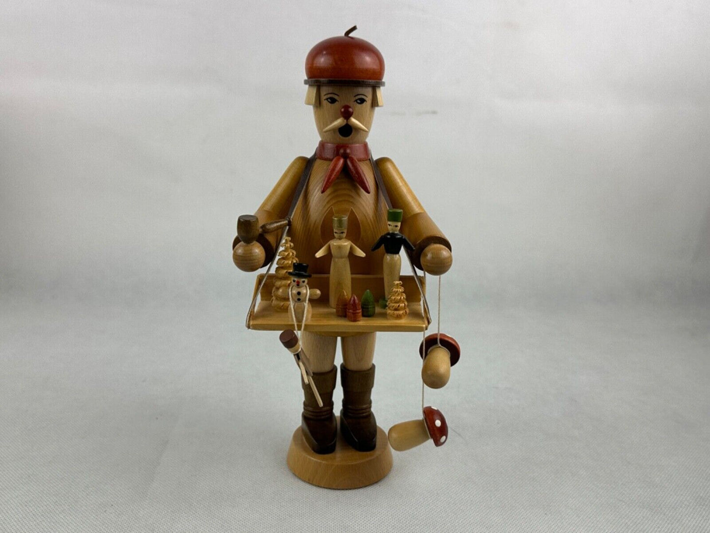Original Erzgebirge Smoker Toy Dealer Spielwarenhändler 9.8" 25cm Handmade Germa
