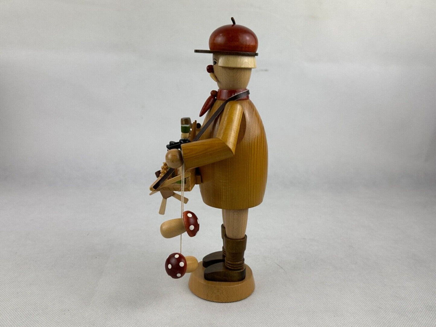 Original Erzgebirge Smoker Toy Dealer Spielwarenhändler 9.8" 25cm Handmade Germa