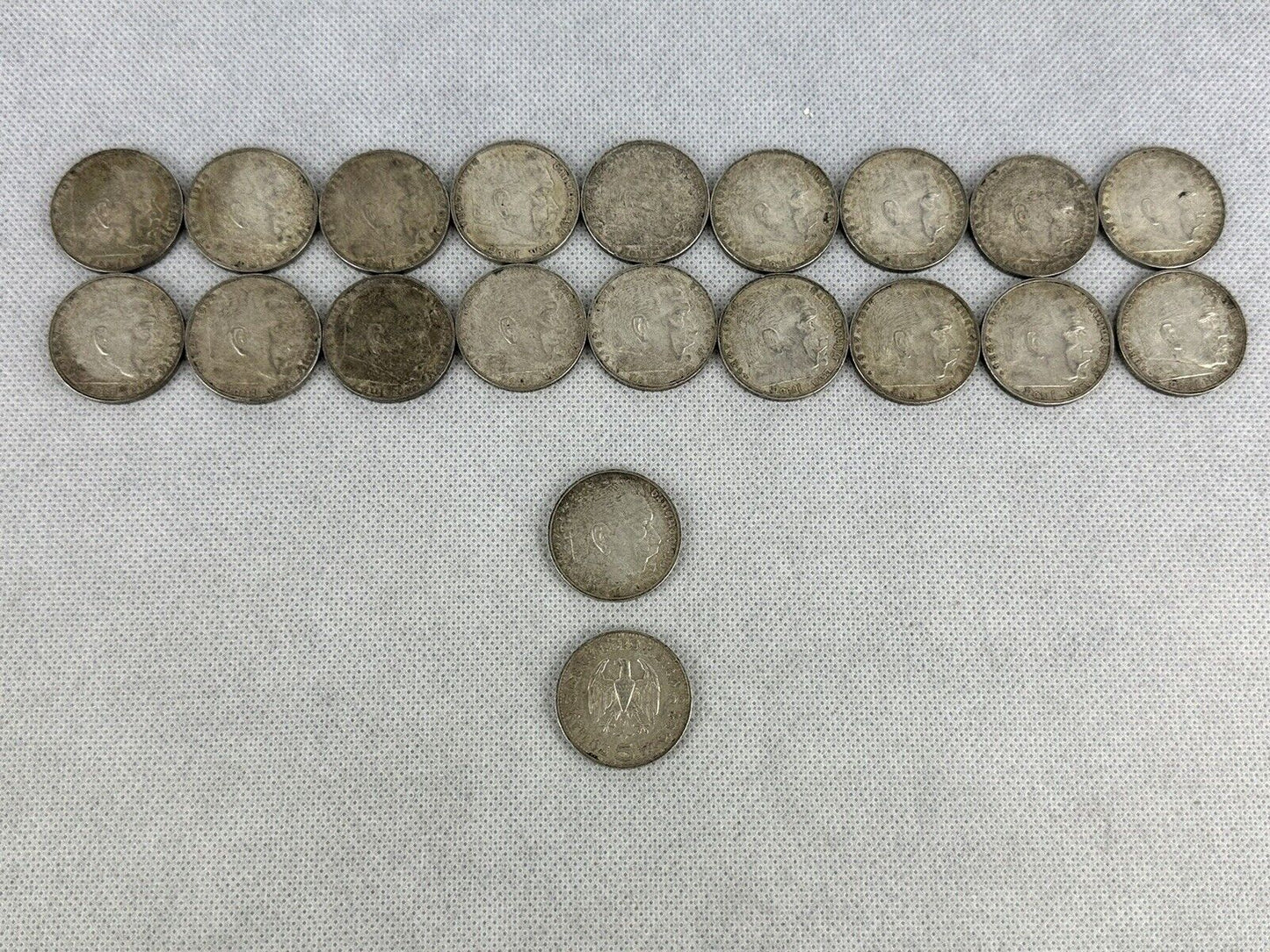 GERMAN 20x 5 REICHSMARK 1936  Bismarck Silver 3RD Reich WW2 Coin Collection MARK