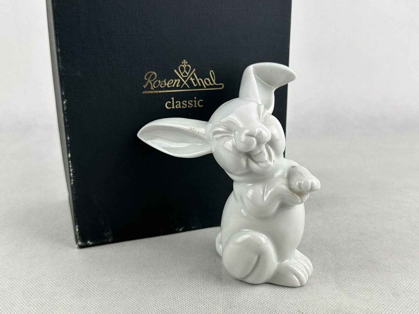 Bunny Figurine Laughing White Rabbit Classic Rose Collection Rosenthal Incl Box