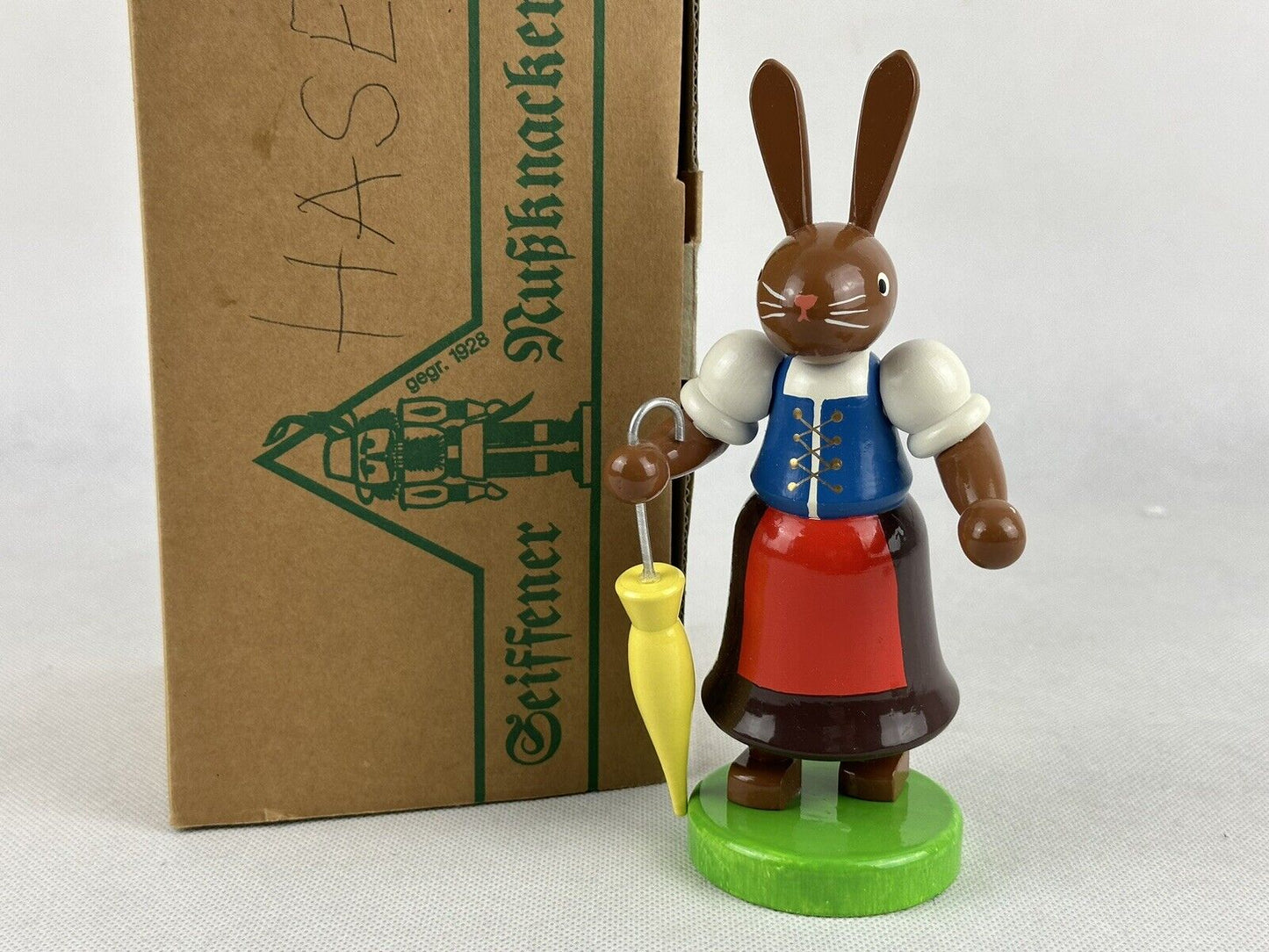 Christian Ulbricht Rabbit Bunny With Umbrella 6.2“ Seiffener Erzgebirge Germany