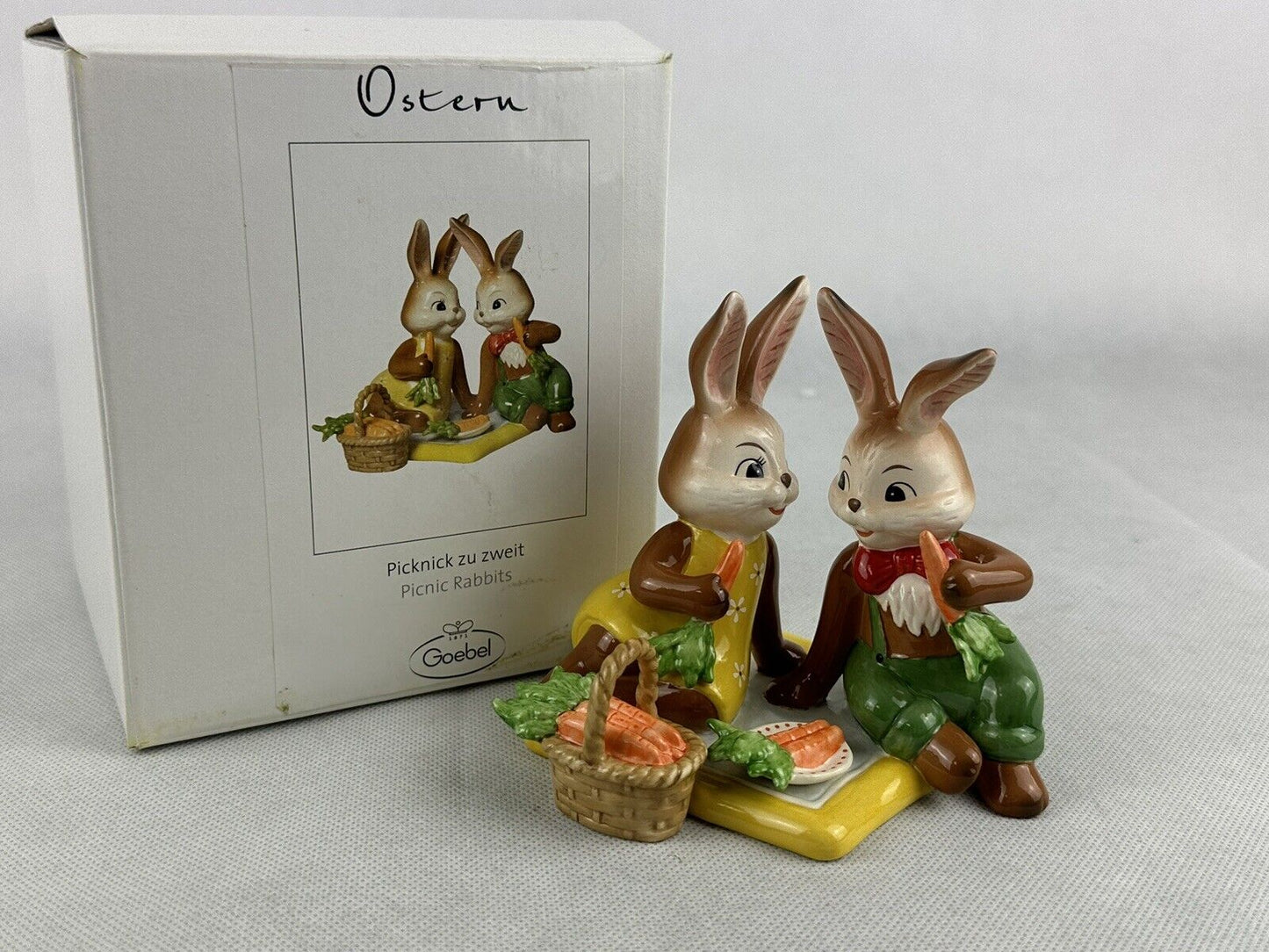 Goebel Bunny’s Picnic Rabbits Picknick Zu Zweit 4.3“ Incl. Original Box Germany
