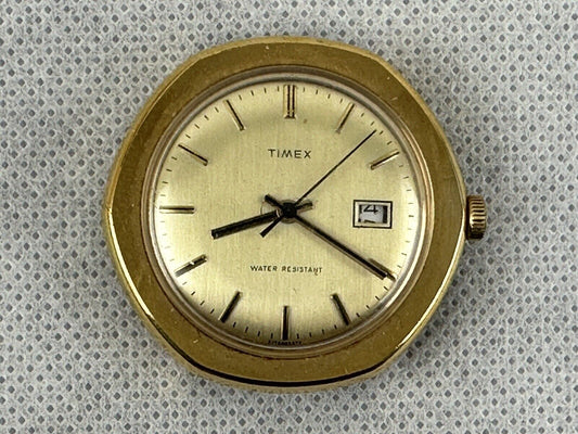 Timex Marlin, 1977, Men's Watch, Date, Gold Tone, Working