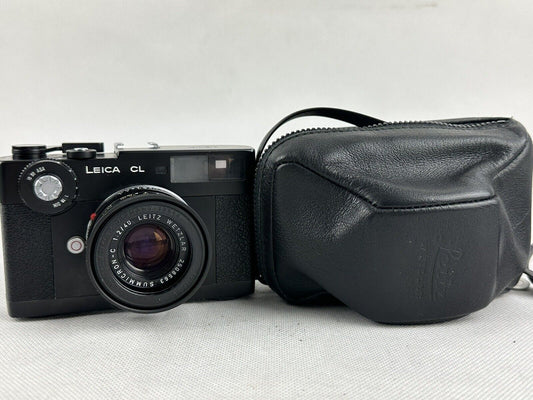 LEICA CL Film Camera Summicron C 40mm f2 Lens ~ with Leitz Wetzlar case, strap